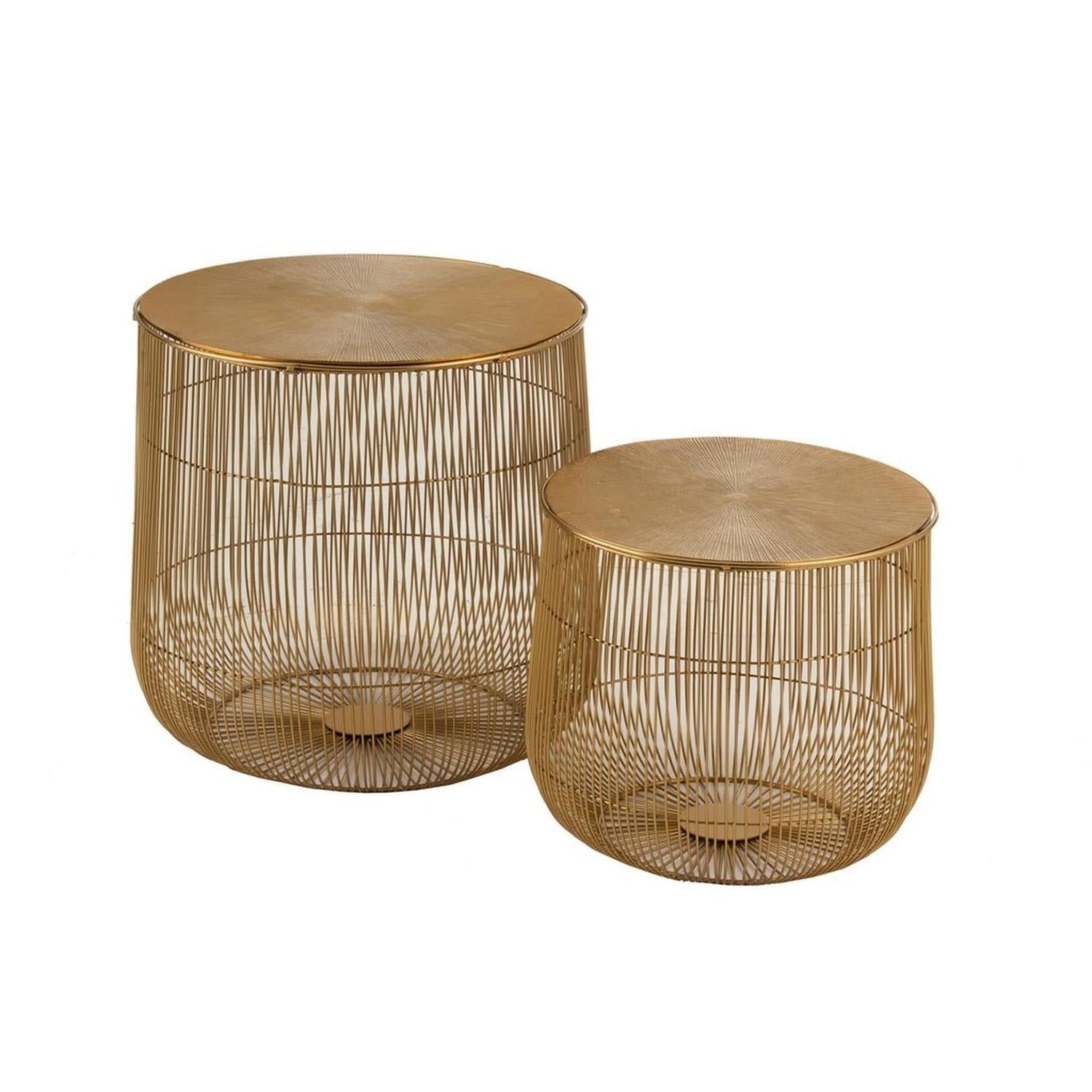 2er - Set Beistelltische rund Ø47cm - Gold5415203979858Beistelltisch