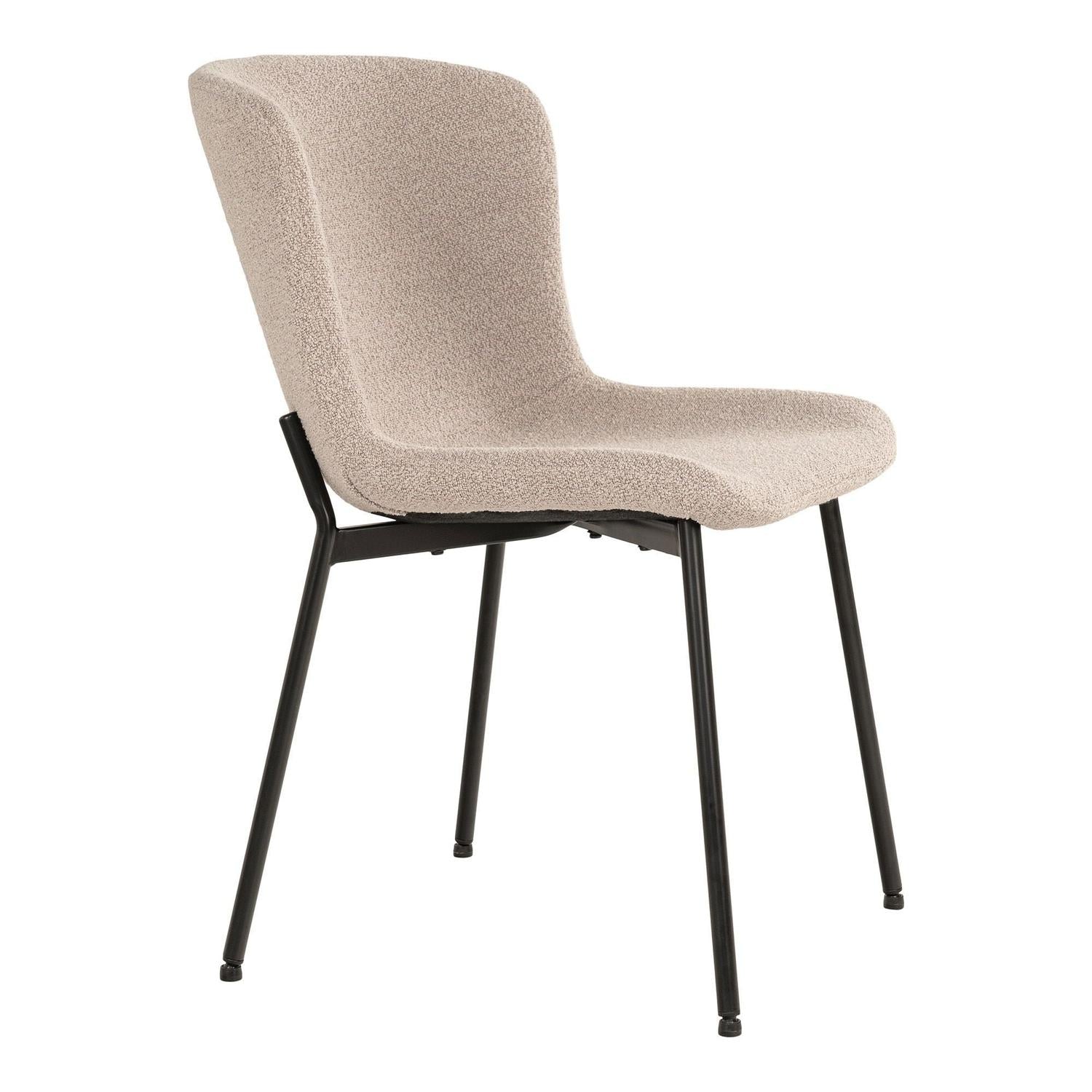 2er-Set Bouclé-Polsterstühle Maceda - Beige-Polsterstühle-House Nordic-le canapé