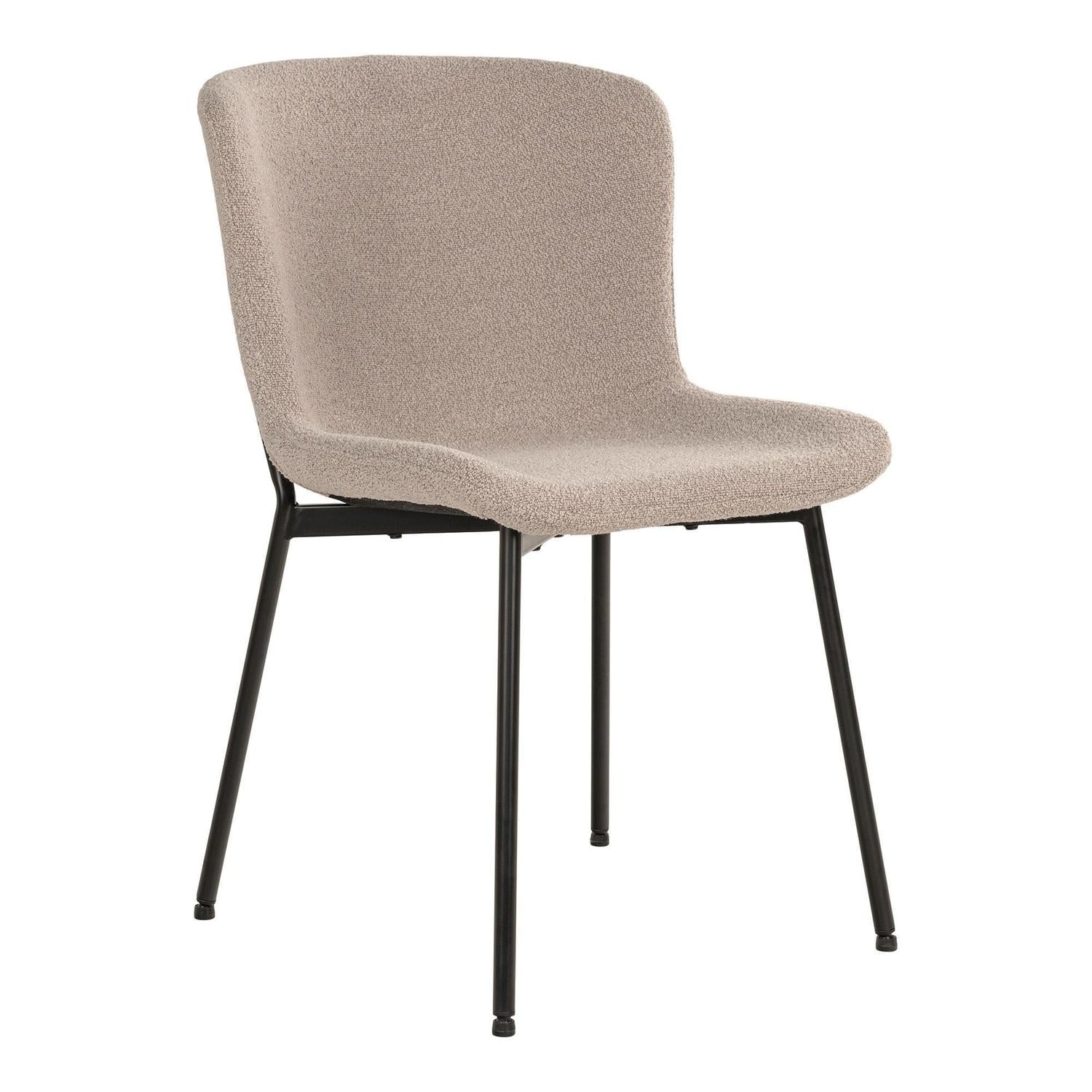 2er-Set Bouclé-Polsterstühle Maceda - Beige-Polsterstühle-House Nordic-le canapé