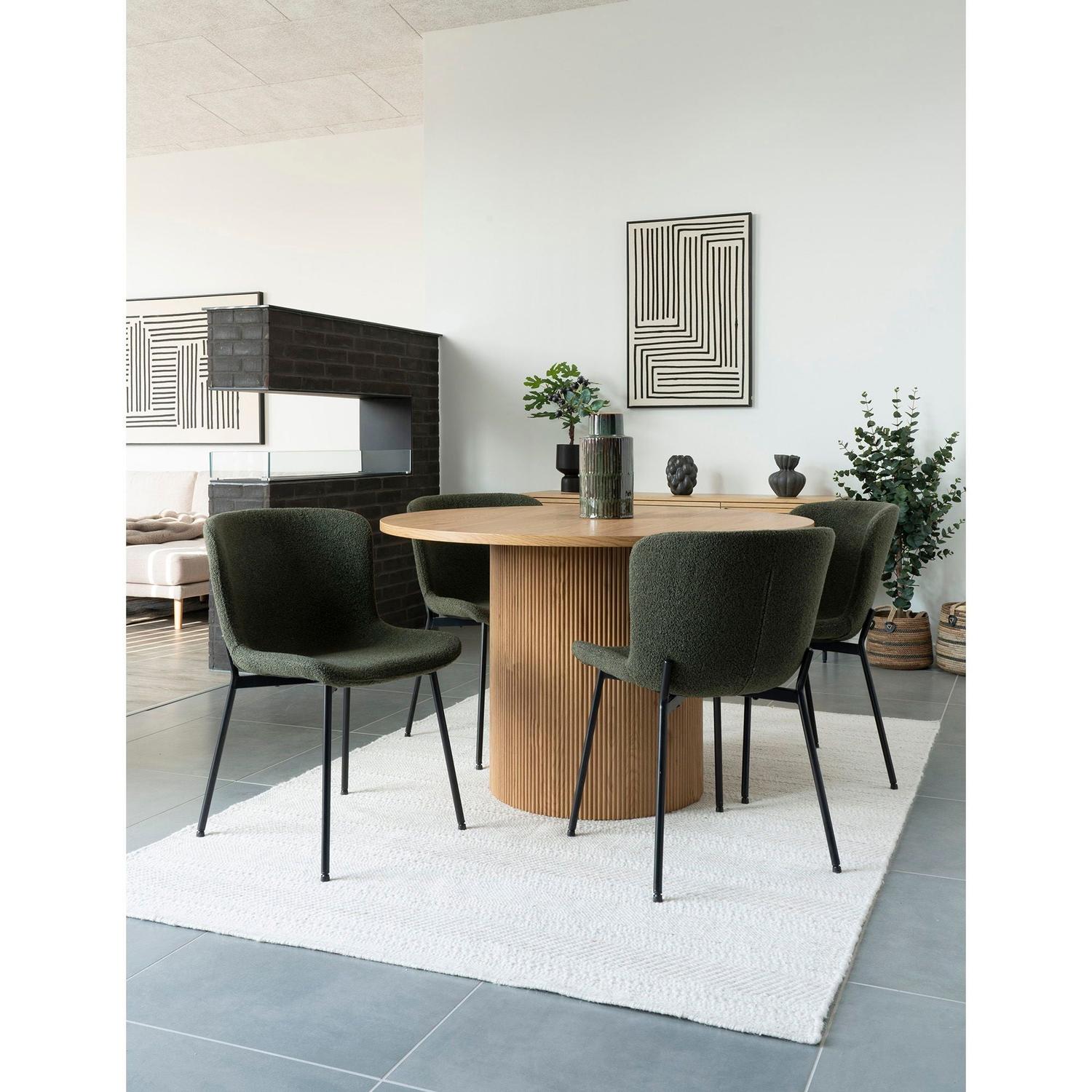 2er-Set Bouclé-Polsterstühle Maceda - Dunkelgrün-Polsterstühle-House Nordic-le canapé
