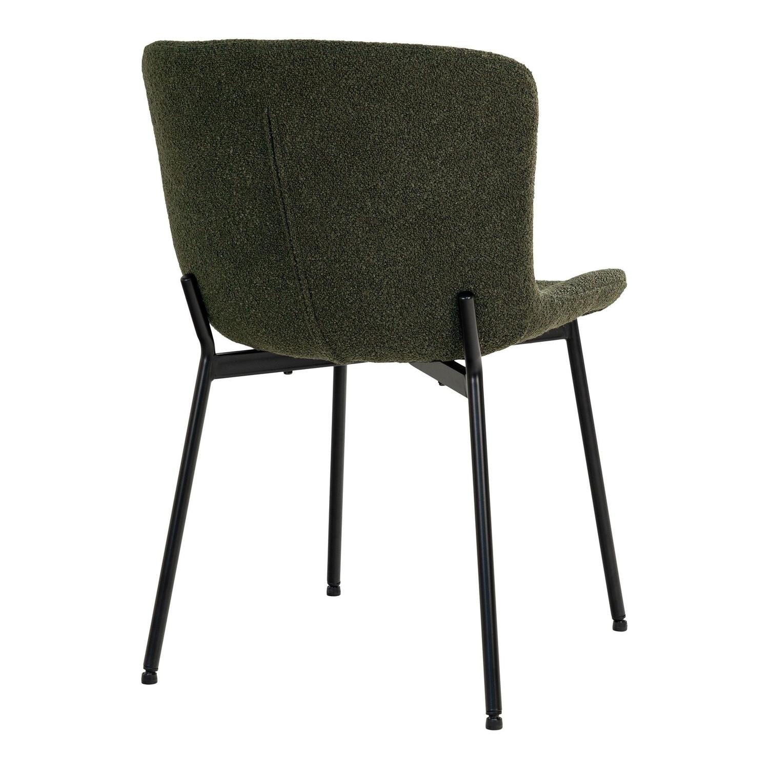 2er-Set Bouclé-Polsterstühle Maceda - Dunkelgrün-Polsterstühle-House Nordic-le canapé