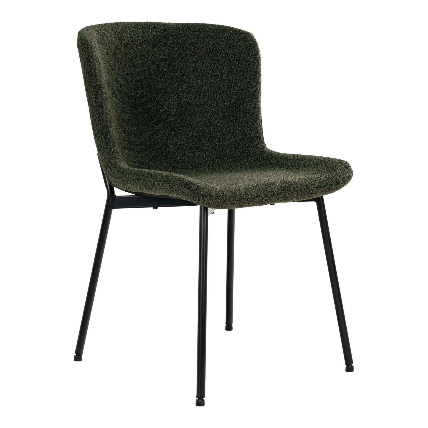 2er-Set Bouclé-Polsterstühle Maceda - Dunkelgrün-Polsterstühle-House Nordic-le canapé