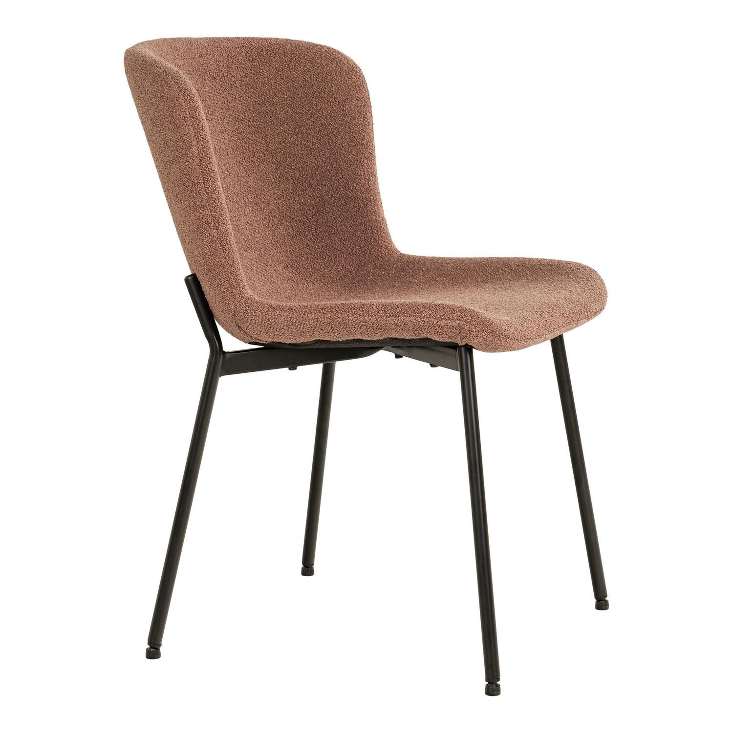 2er-Set Bouclé-Polsterstühle Maceda - Rostbraun-Polsterstühle-House Nordic-le canapé