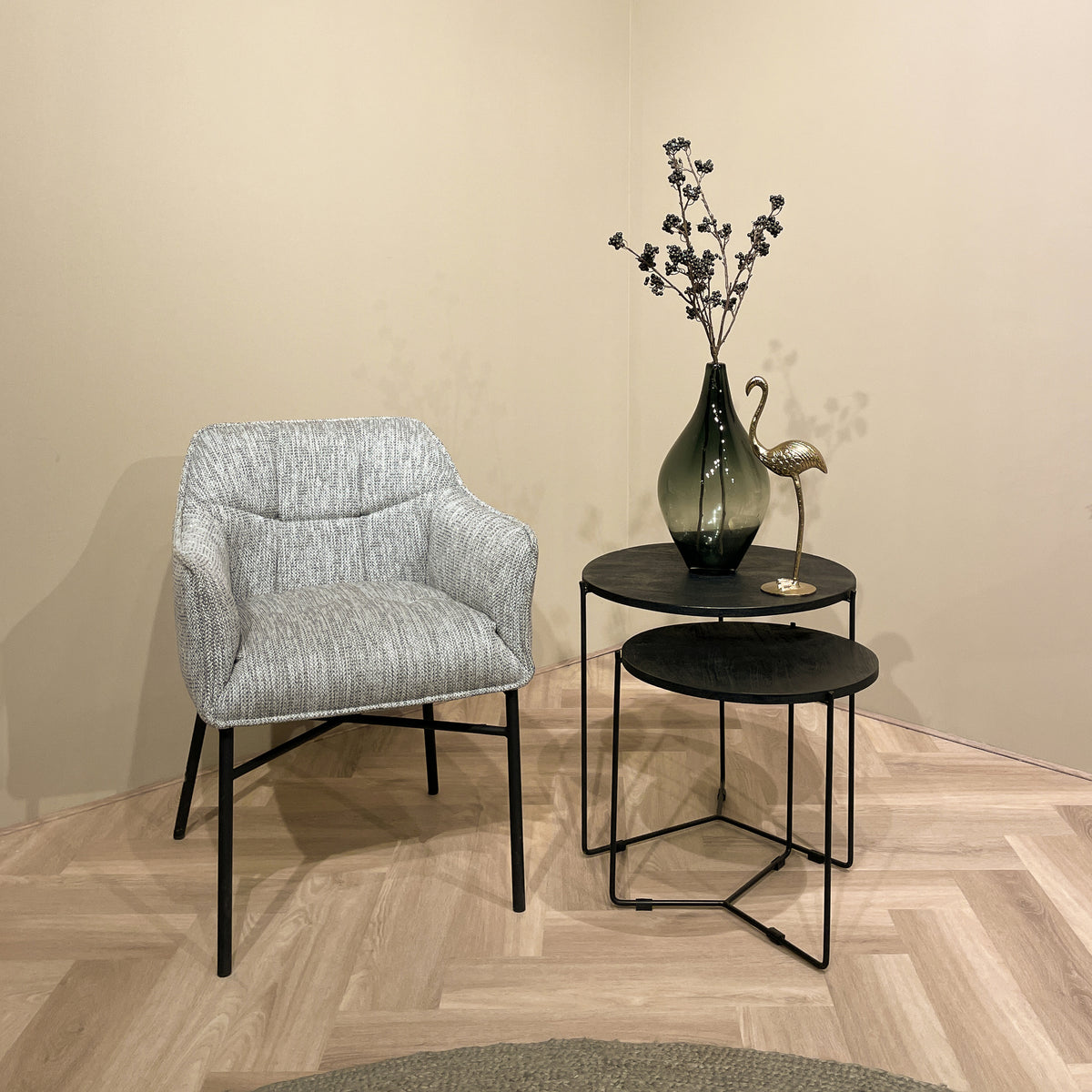 2er-Set Couchtische Mason aus Massivholz - Schwarz-Couchtische-Livingfurn-le canapé