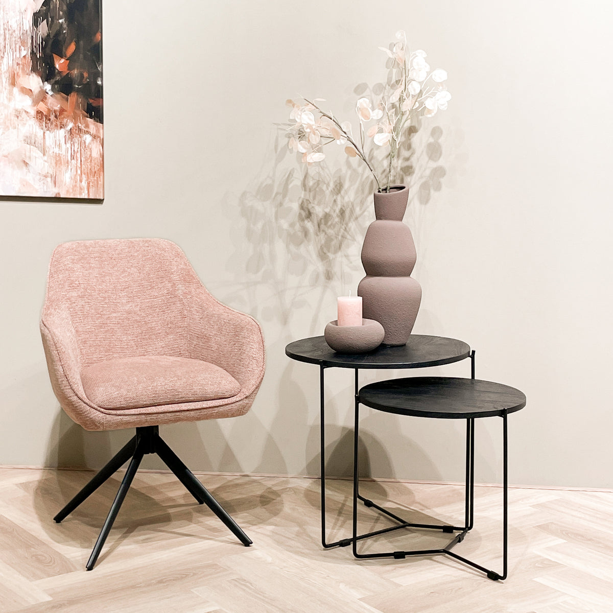2er-Set Couchtische Mason aus Massivholz - Schwarz-Couchtische-Livingfurn-le canapé