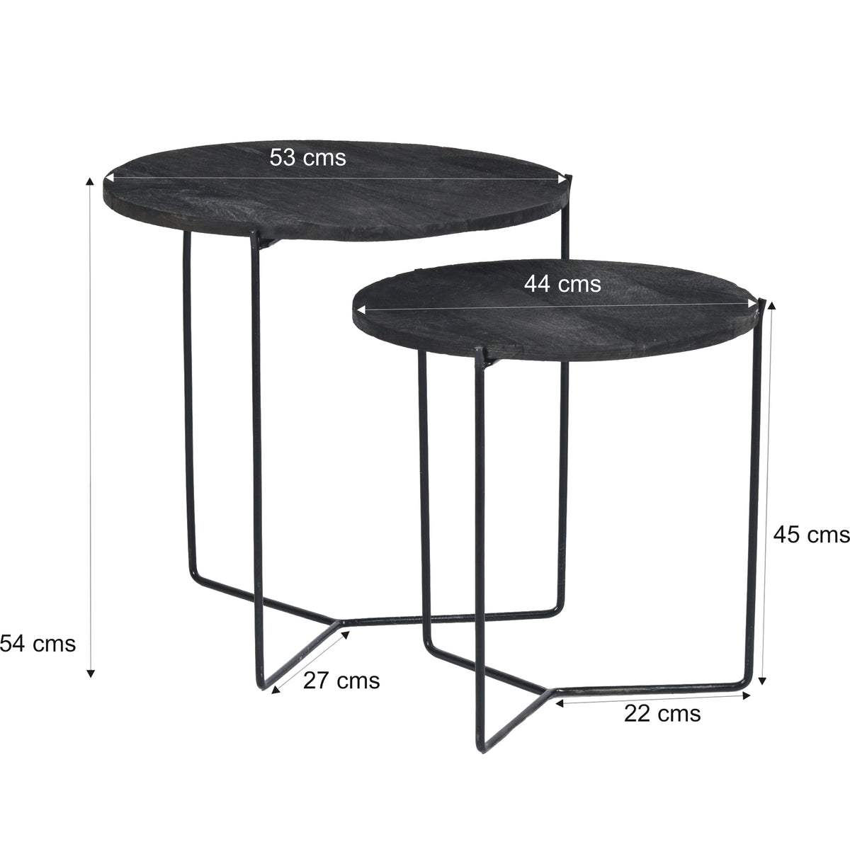 2er-Set Couchtische Mason aus Massivholz - Schwarz-Couchtische-Livingfurn-le canapé