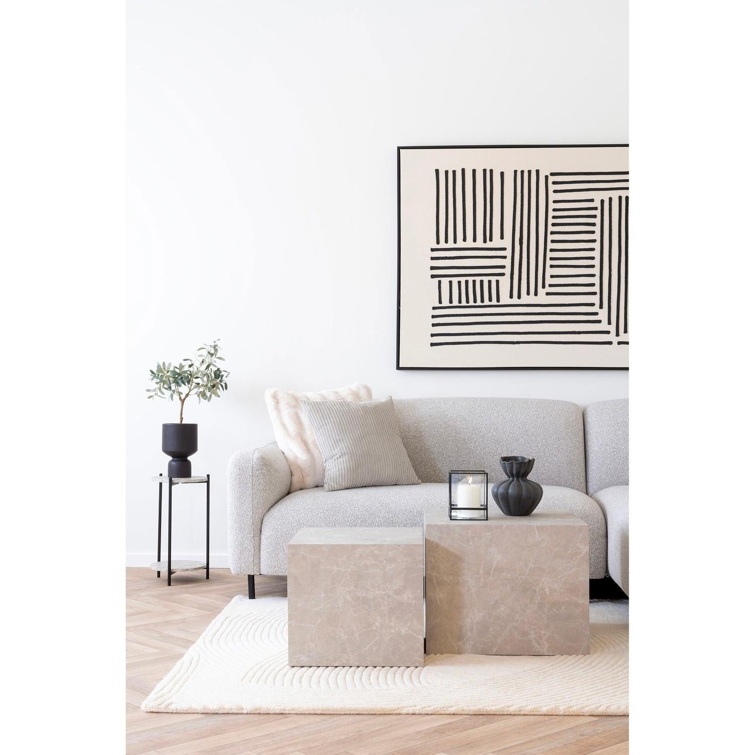 2er-Set Couchtische Prag in Marmoroptik - Beige-Couchtische-House Nordic-le canapé