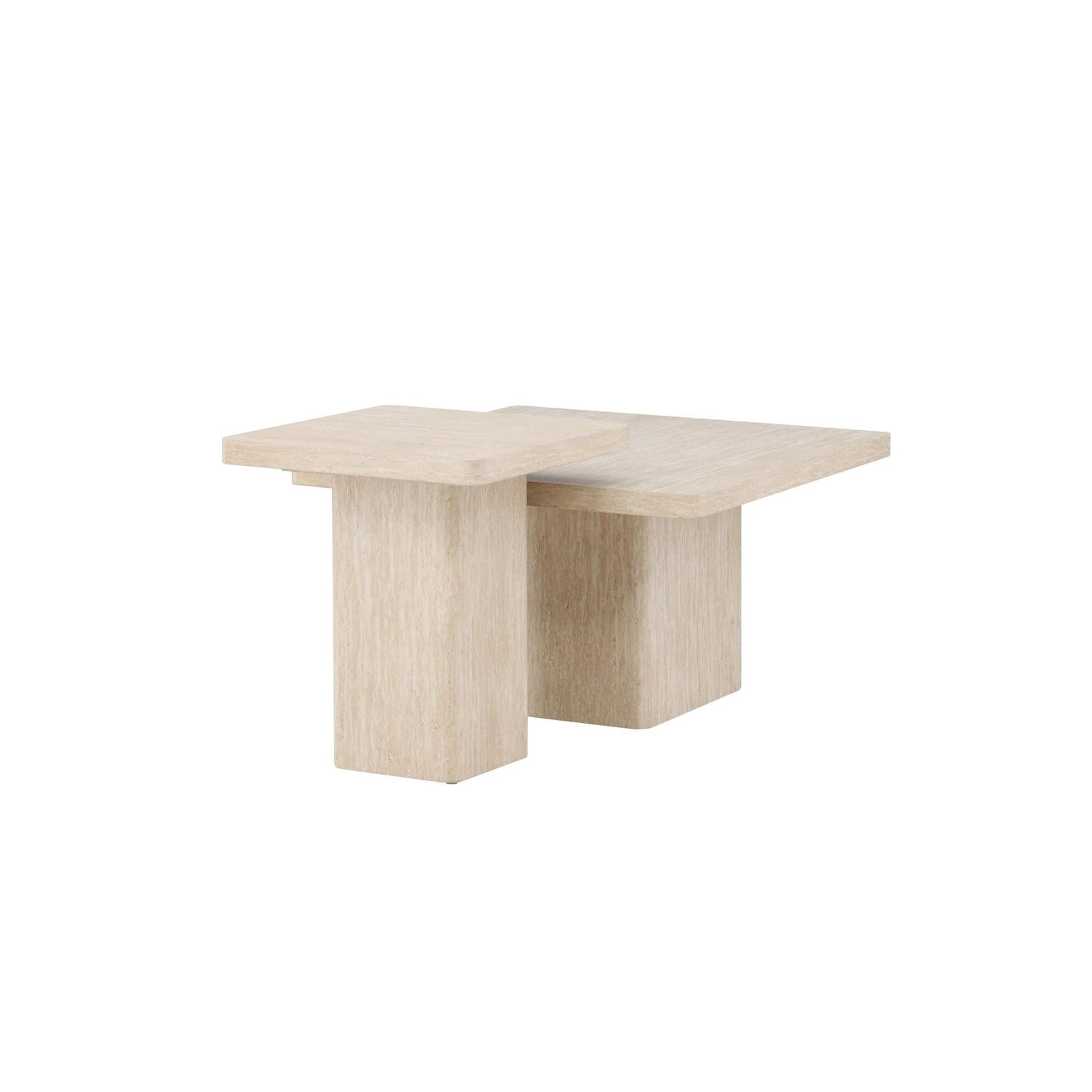 2er-Set Couchtische Qvart - Travertinelook-Couchtische-Venture Home-le canapé