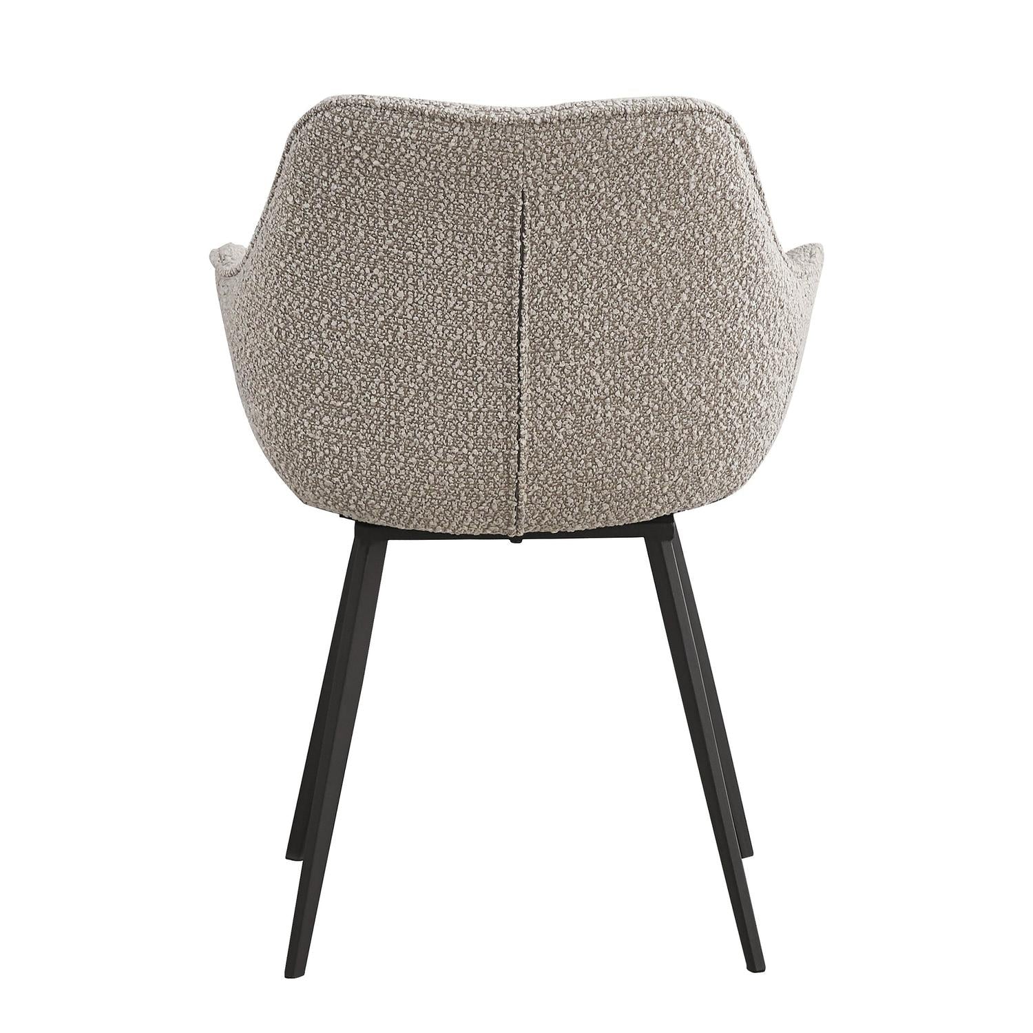 2er-Set Esszimerstühle Luca aus Bouclé -Beige-Esszimmerstühle-Livingfurn-le canapé