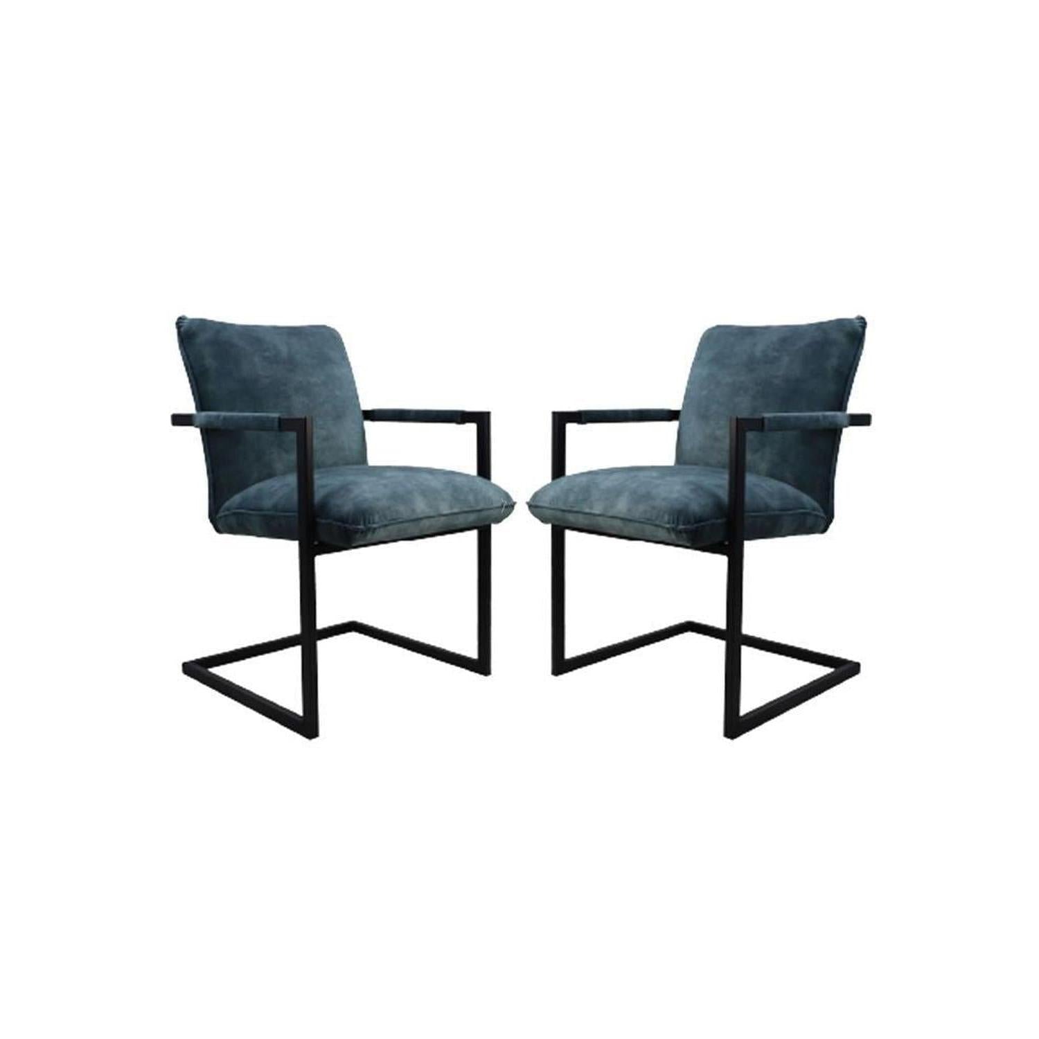 2er - Set Esszimmerstuhl Boston - Blau8720701253155Freischwinger