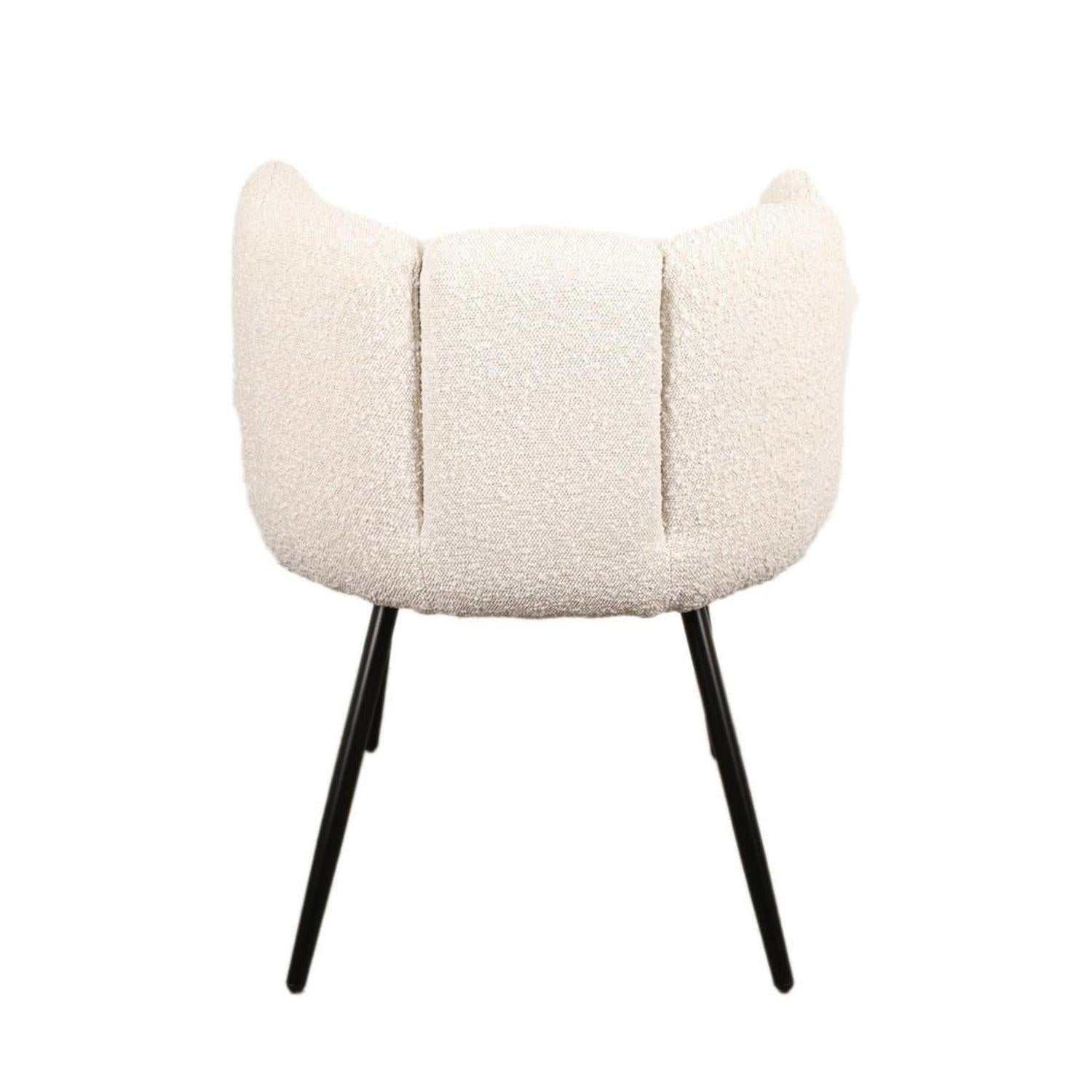 2er - Set Esszimmerstuhl High Five aus Bouclé - White PearlEsszimmerstuhl