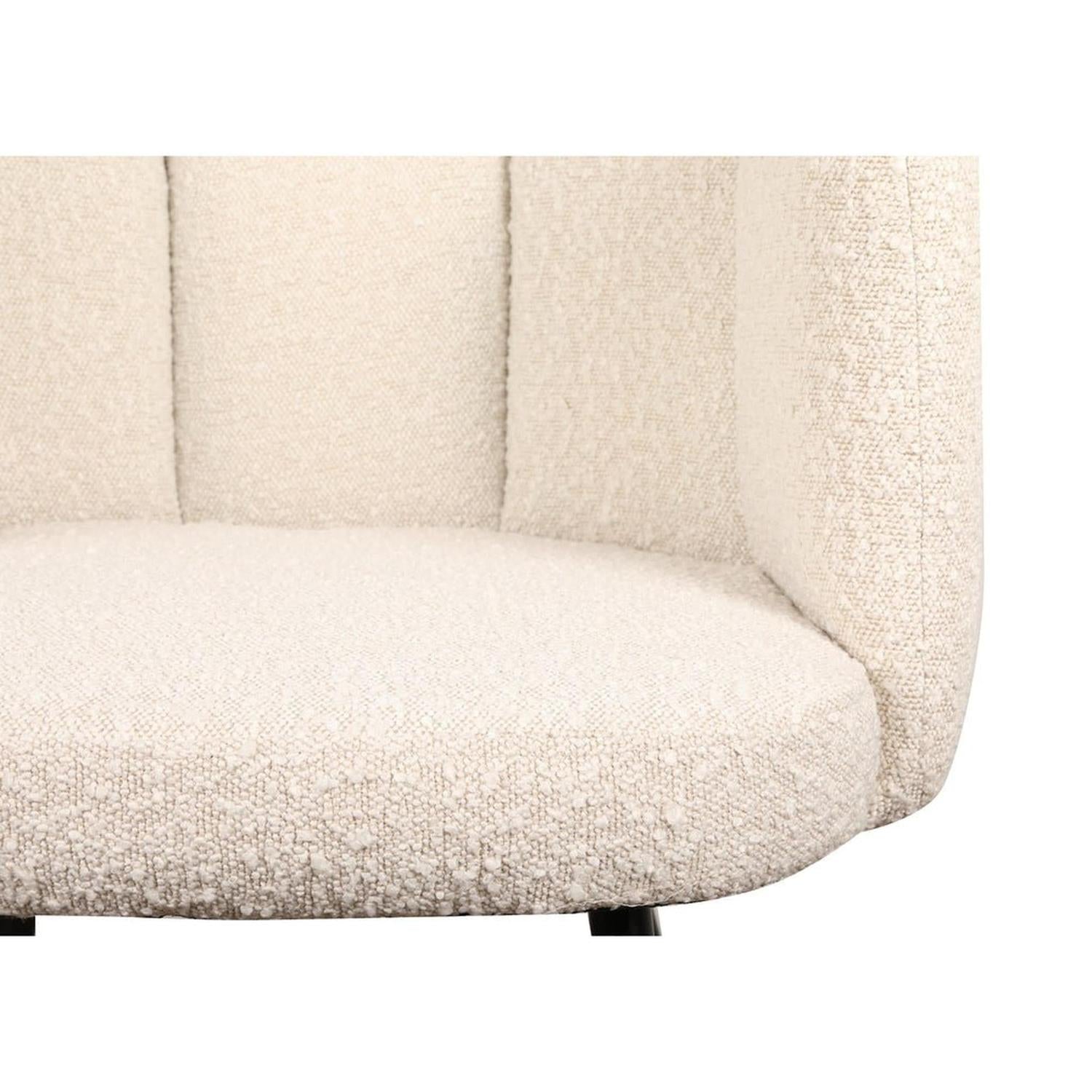 2er - Set Esszimmerstuhl High Five aus Bouclé - White PearlEsszimmerstuhl