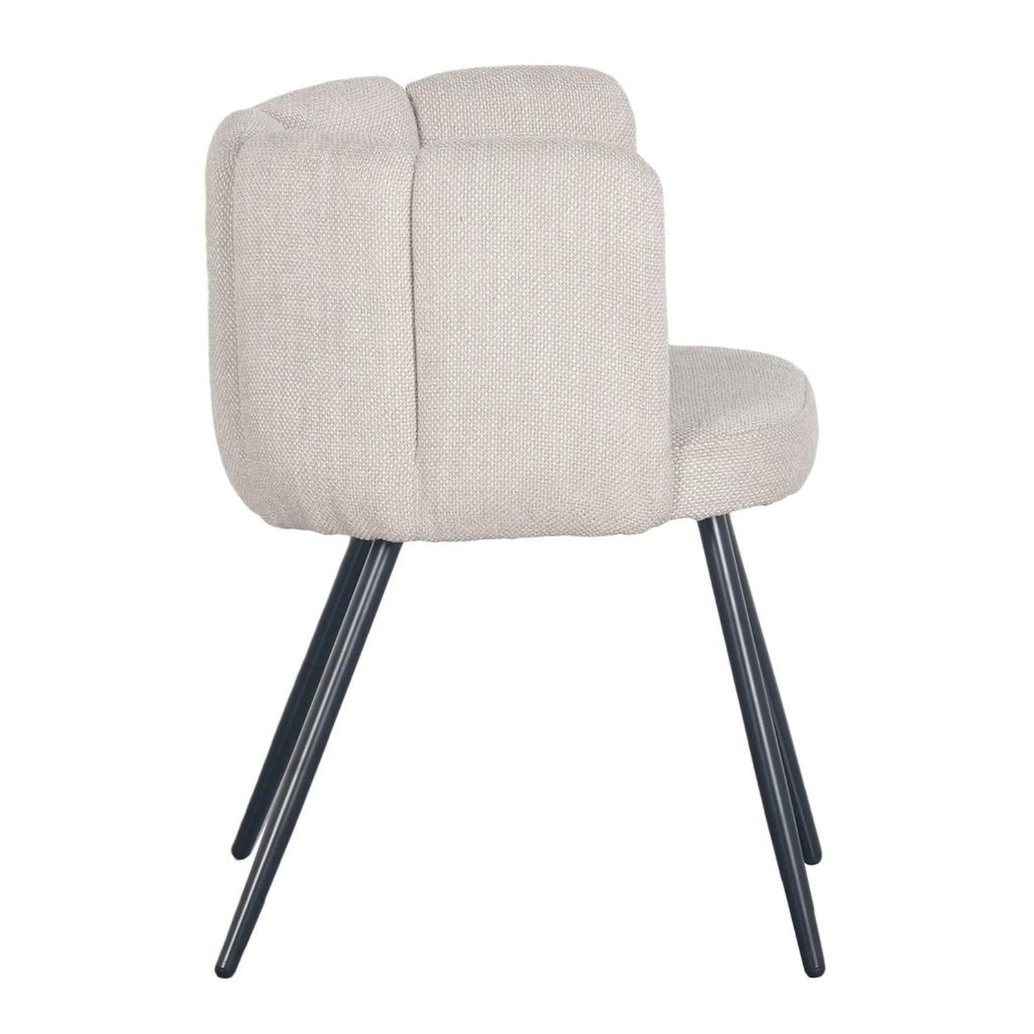 2er - Set Esszimmerstuhl High Five aus Chenille - BeigeEsszimmerstuhl