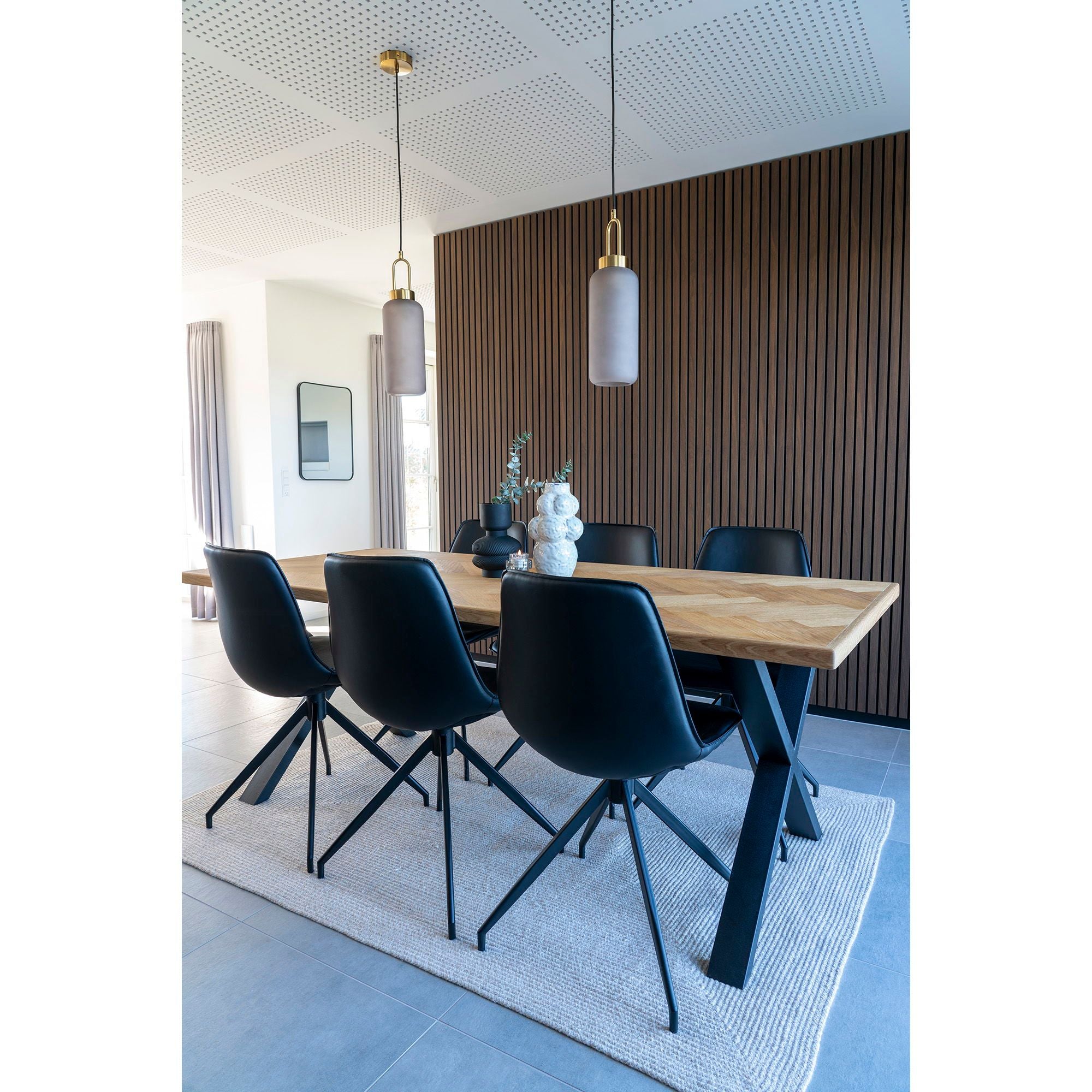 2er - Set Esszimmerstuhl Monaco mit Drehfunktion in Lederoptik - SchwarzEsszimmerstuhl
