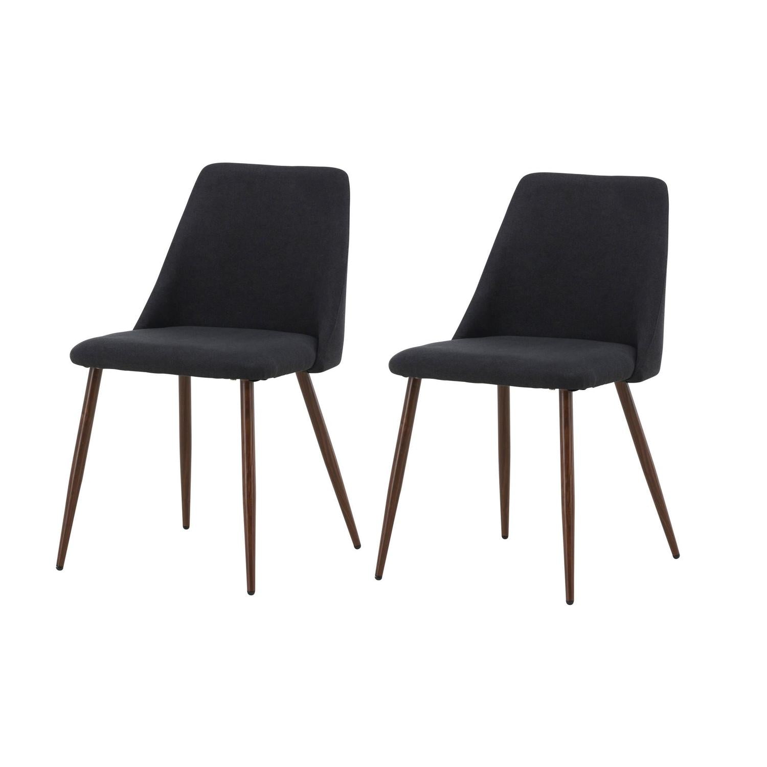 2er-Set Esszimmerstuhl Night aus Leinen - Schwarz-Esszimmerstuhl-Venture Home-le canapé