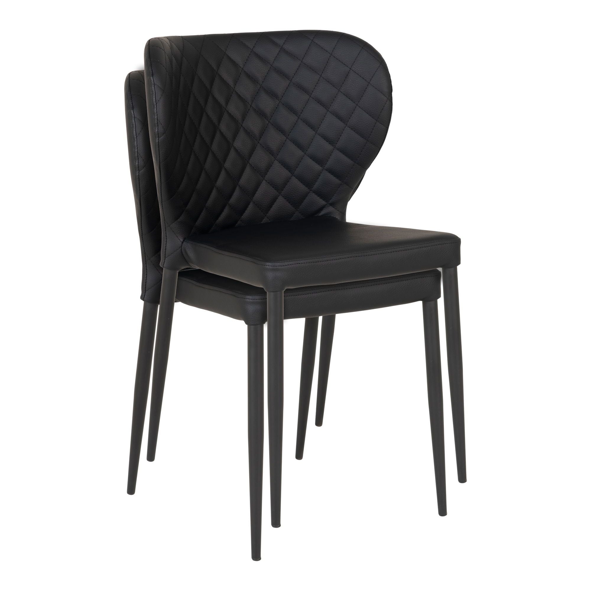 2er - Set Esszimmerstuhl Pisa aus Kunstleder - SchwarzEsszimmerstuhl