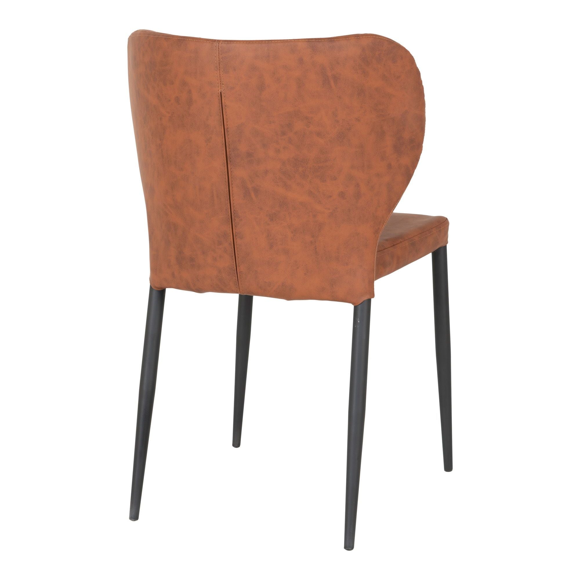 2er - Set Esszimmerstuhl Pisa aus Kunstleder - Vintage BraunEsszimmerstuhl