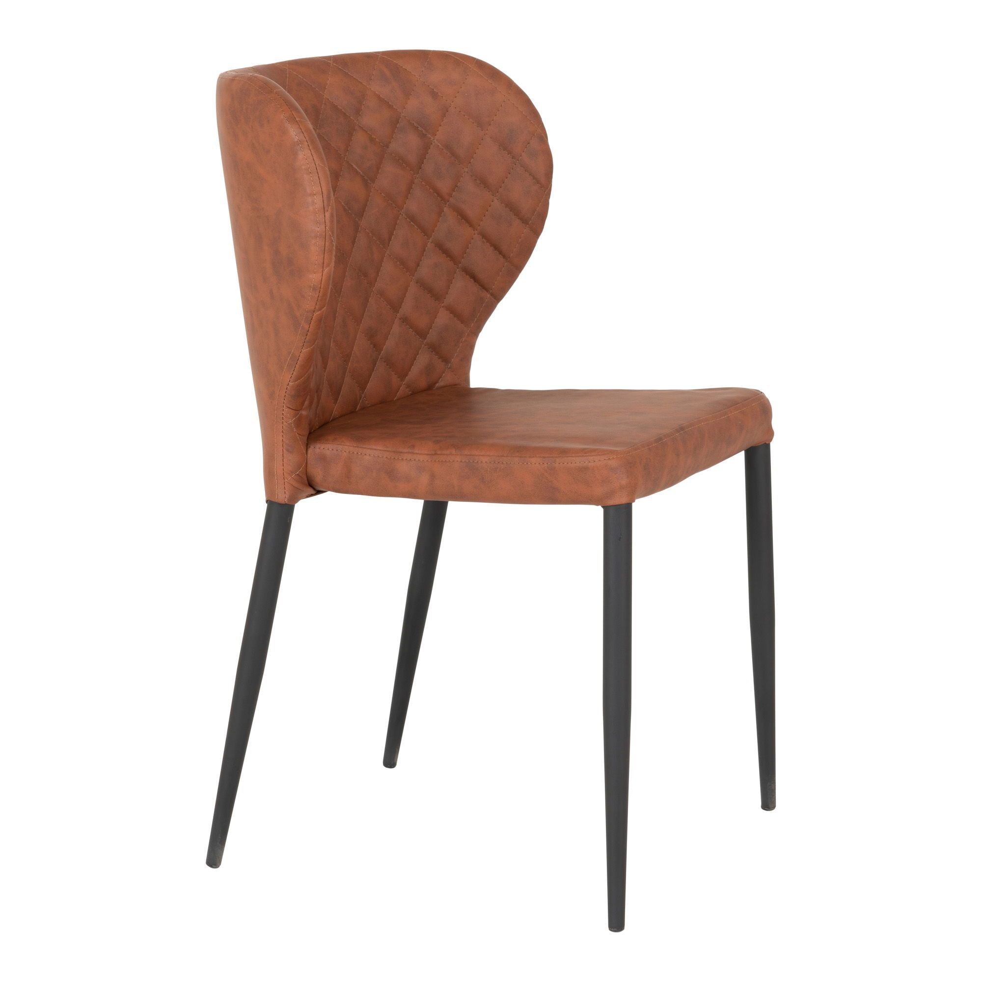2er - Set Esszimmerstuhl Pisa aus Kunstleder - Vintage BraunEsszimmerstuhl
