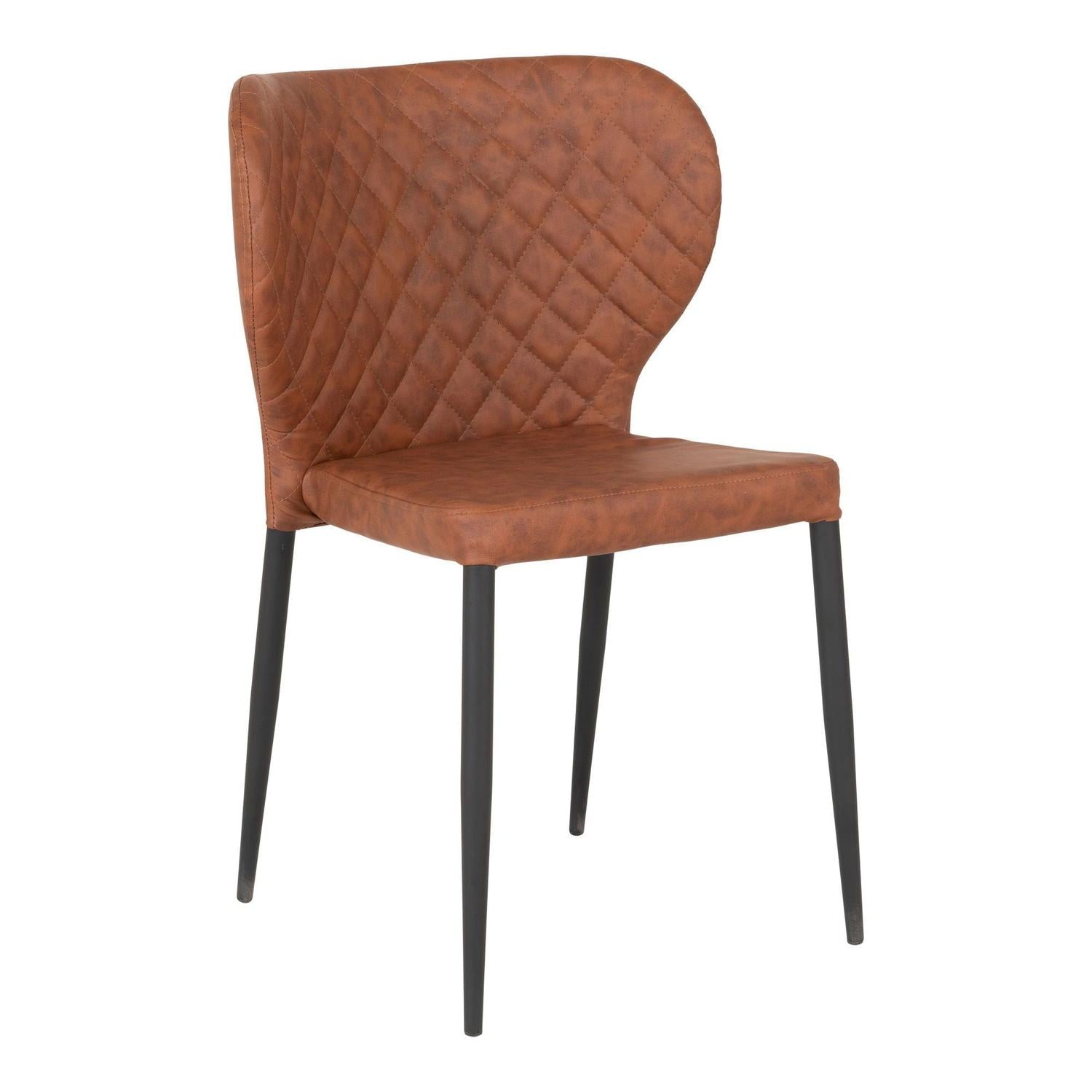 2er - Set Esszimmerstuhl Pisa aus Kunstleder - Vintage BraunEsszimmerstuhl