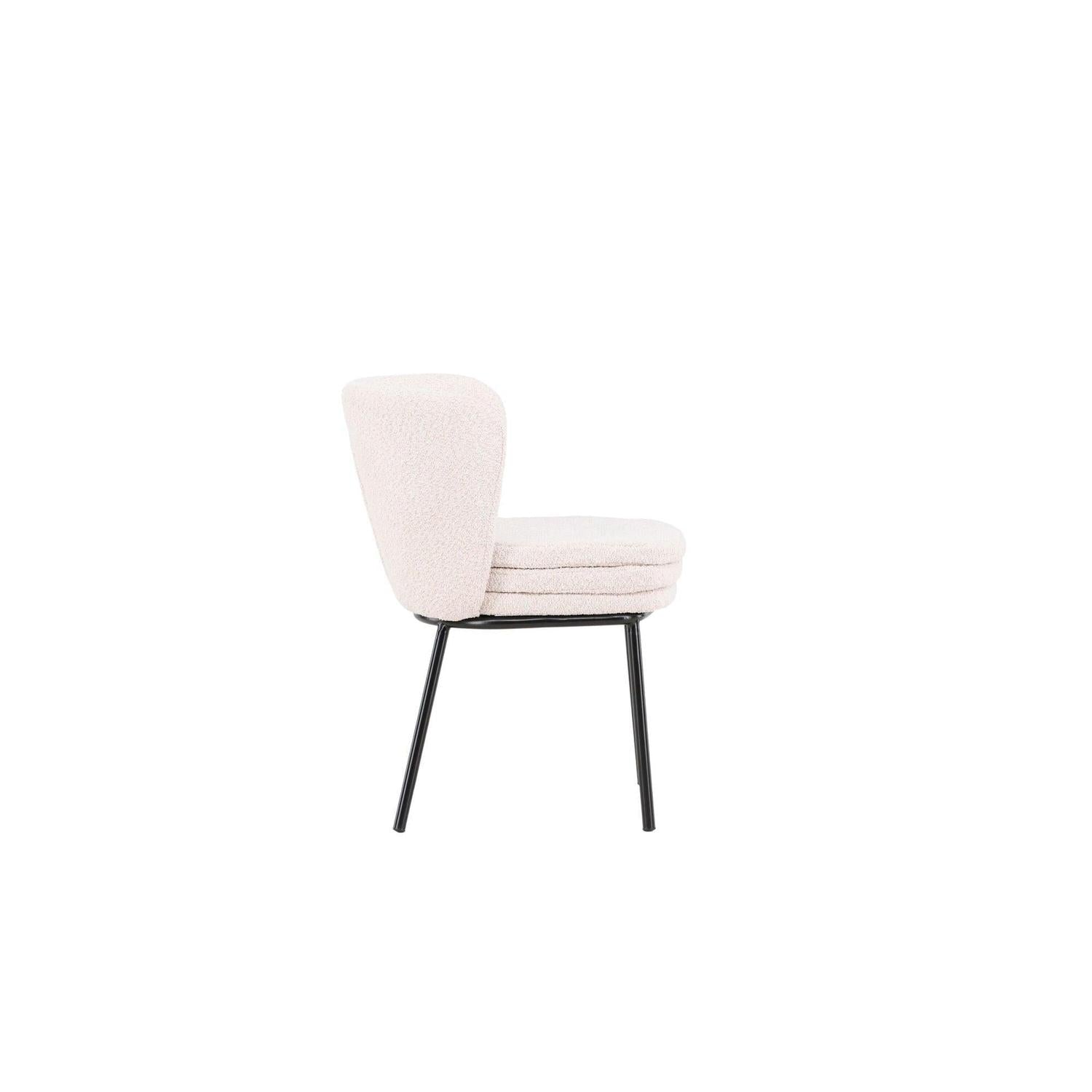 2er-Set Esszimmerstühle Agnes aus Bouclé - Weiß-Polsterstühle-Venture Home-le canapé