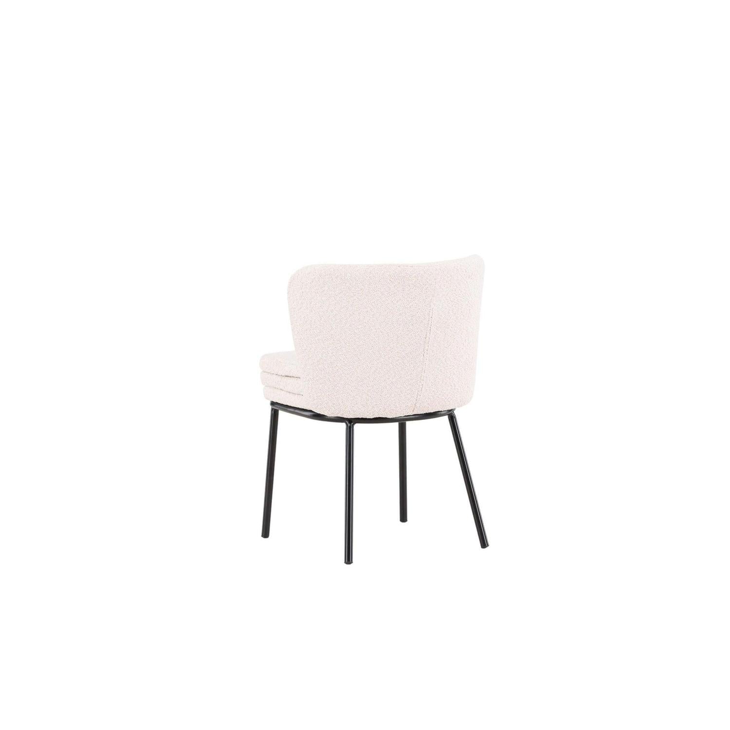 2er-Set Esszimmerstühle Agnes aus Teddy Bouclé - Weiß-Polsterstühle-Venture Home-le canapé