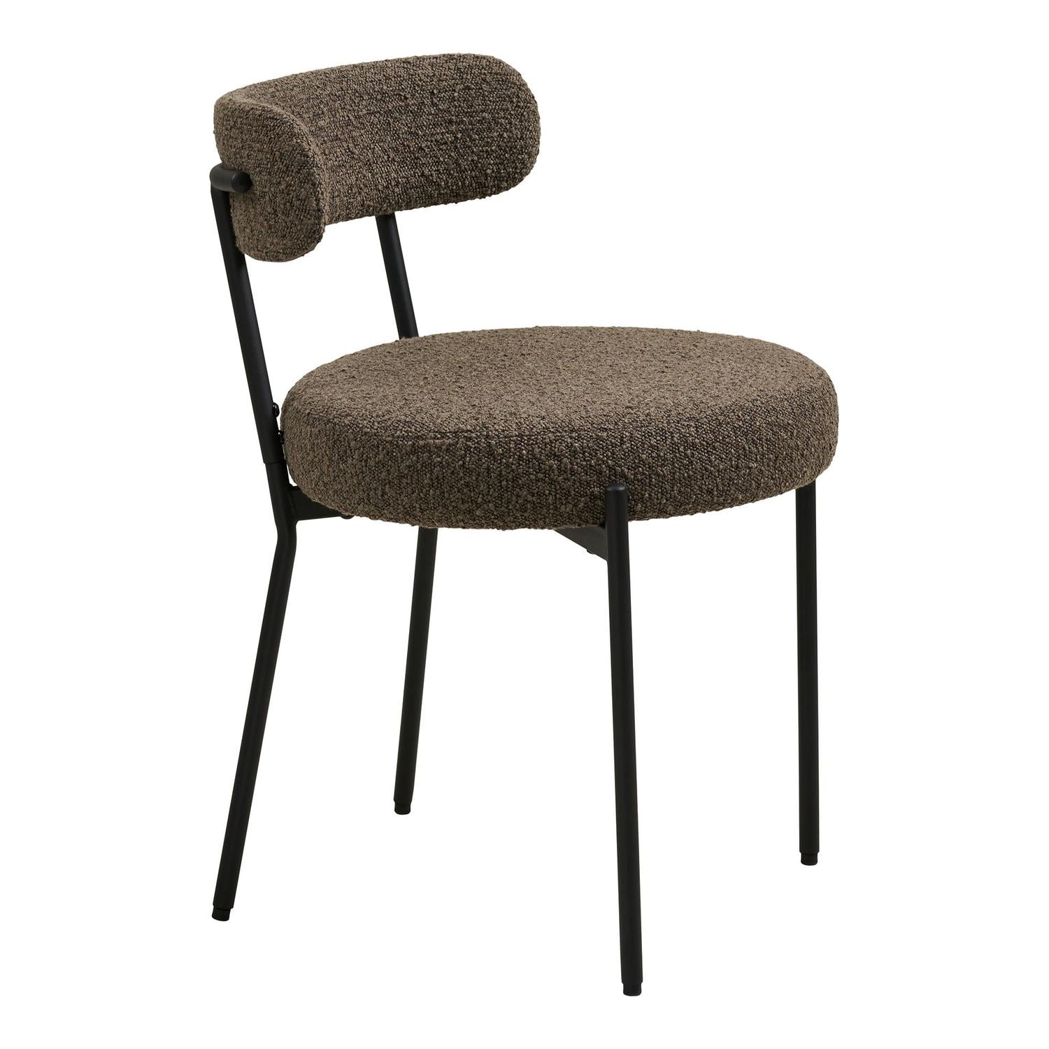 2er-Set Esszimmerstühle Badalona aus Bouclé - Braun-Esszimmerstühle-House Nordic-le canapé