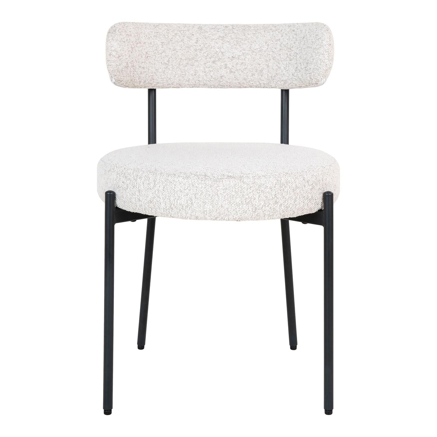 2er-Set Esszimmerstühle Badalona aus Bouclé - Weiß-Esszimmerstühle-House Nordic-le canapé