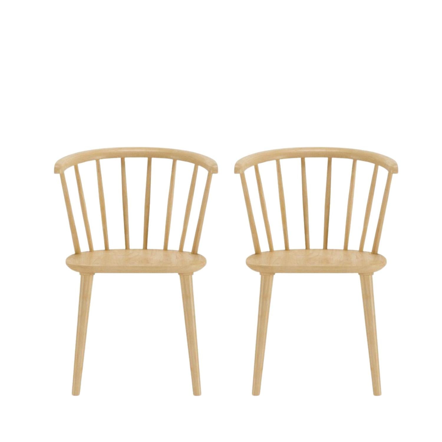 2er-Set Esszimmerstühle Bobby aus Gummibaumholz - Hellbraun-Esszimmerstühle-Venture Home-le canapé