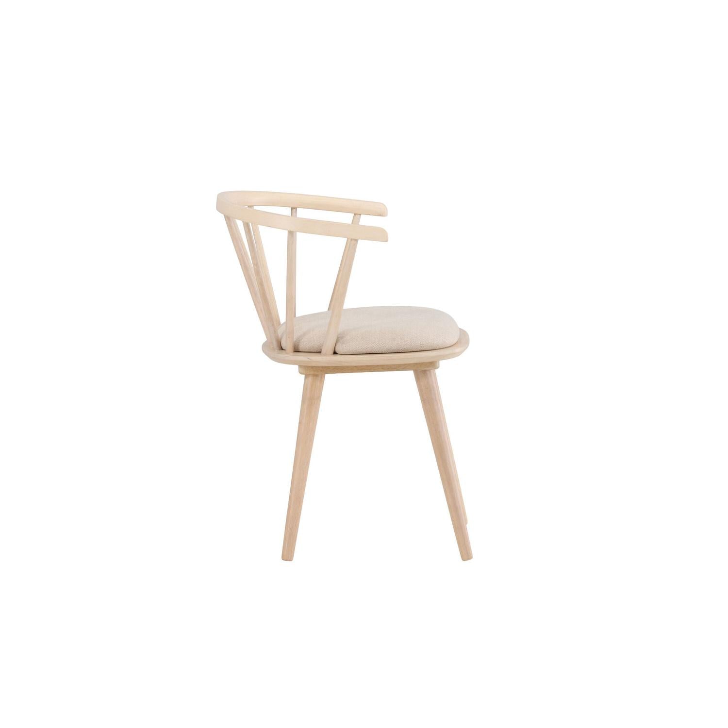2er-Set Esszimmerstühle Bobby mit Sitzpolster aus Gummibaumholz - Cremeweiß-Holzstühle-Venture Home-le canapé