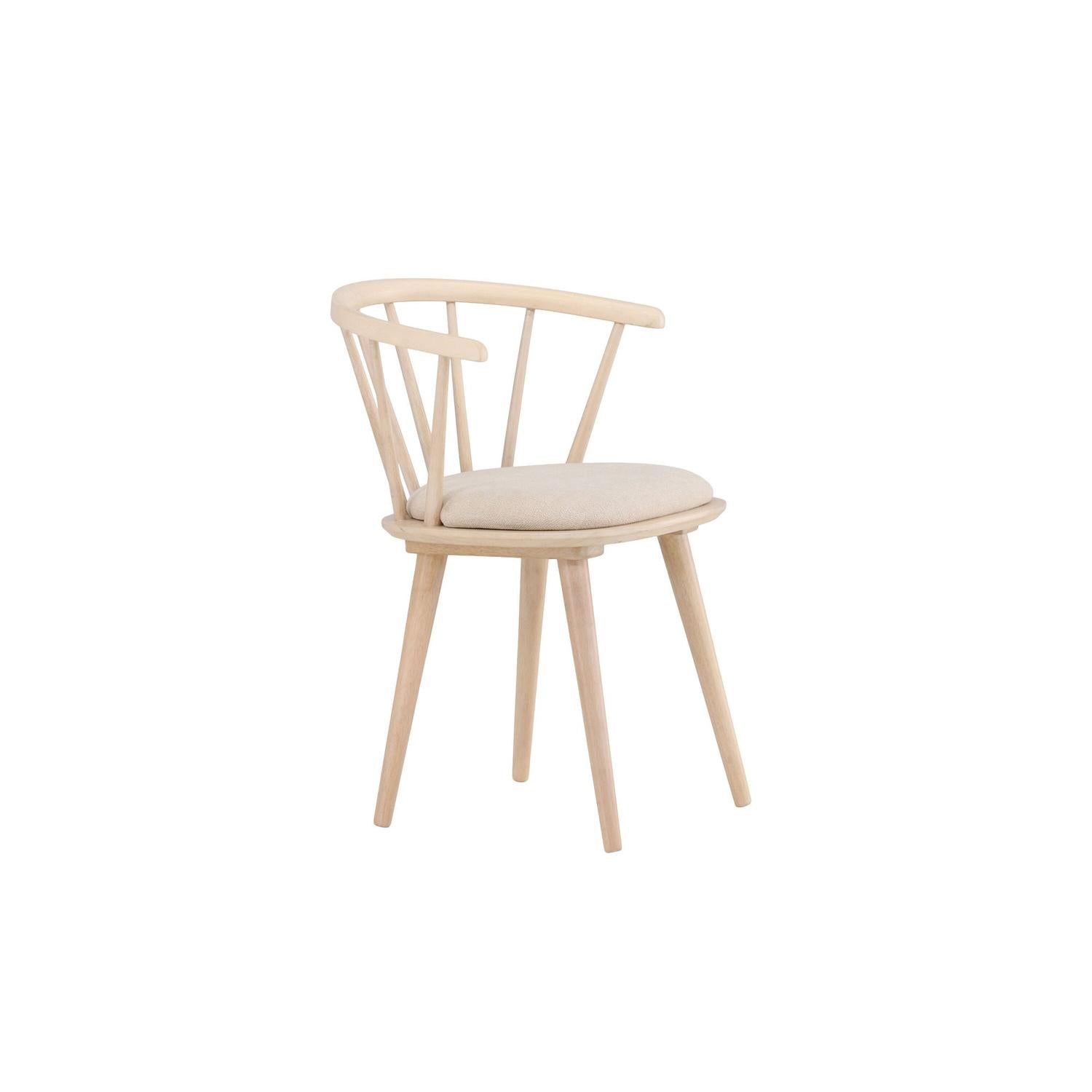 2er-Set Esszimmerstühle Bobby mit Sitzpolster aus Gummibaumholz - Cremeweiß-Holzstühle-Venture Home-le canapé
