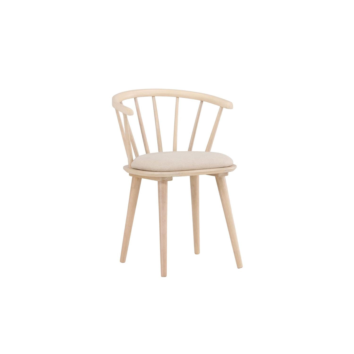 2er-Set Esszimmerstühle Bobby mit Sitzpolster aus Gummibaumholz - Cremeweiß-Holzstühle-Venture Home-le canapé