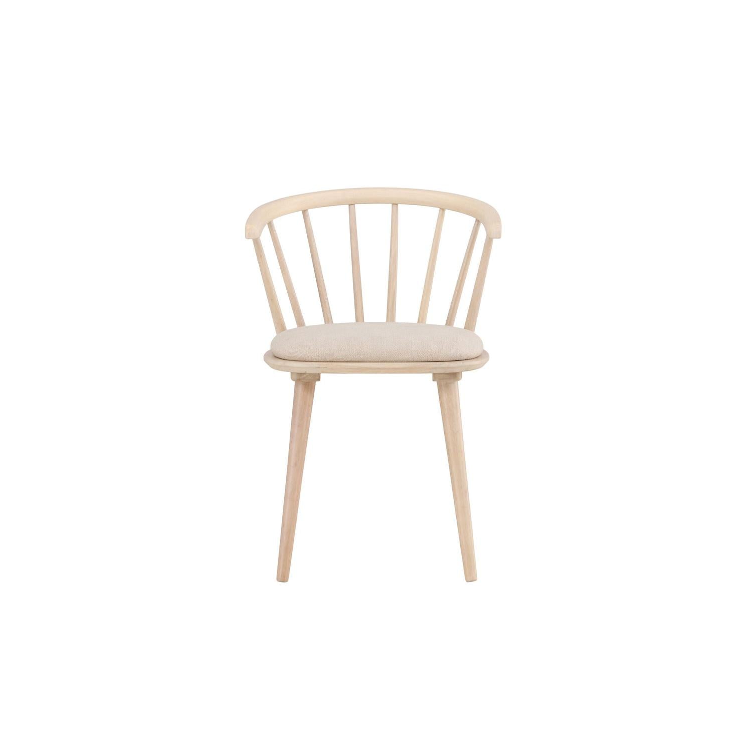 2er-Set Esszimmerstühle Bobby mit Sitzpolster aus Gummibaumholz - Cremeweiß-Holzstühle-Venture Home-le canapé