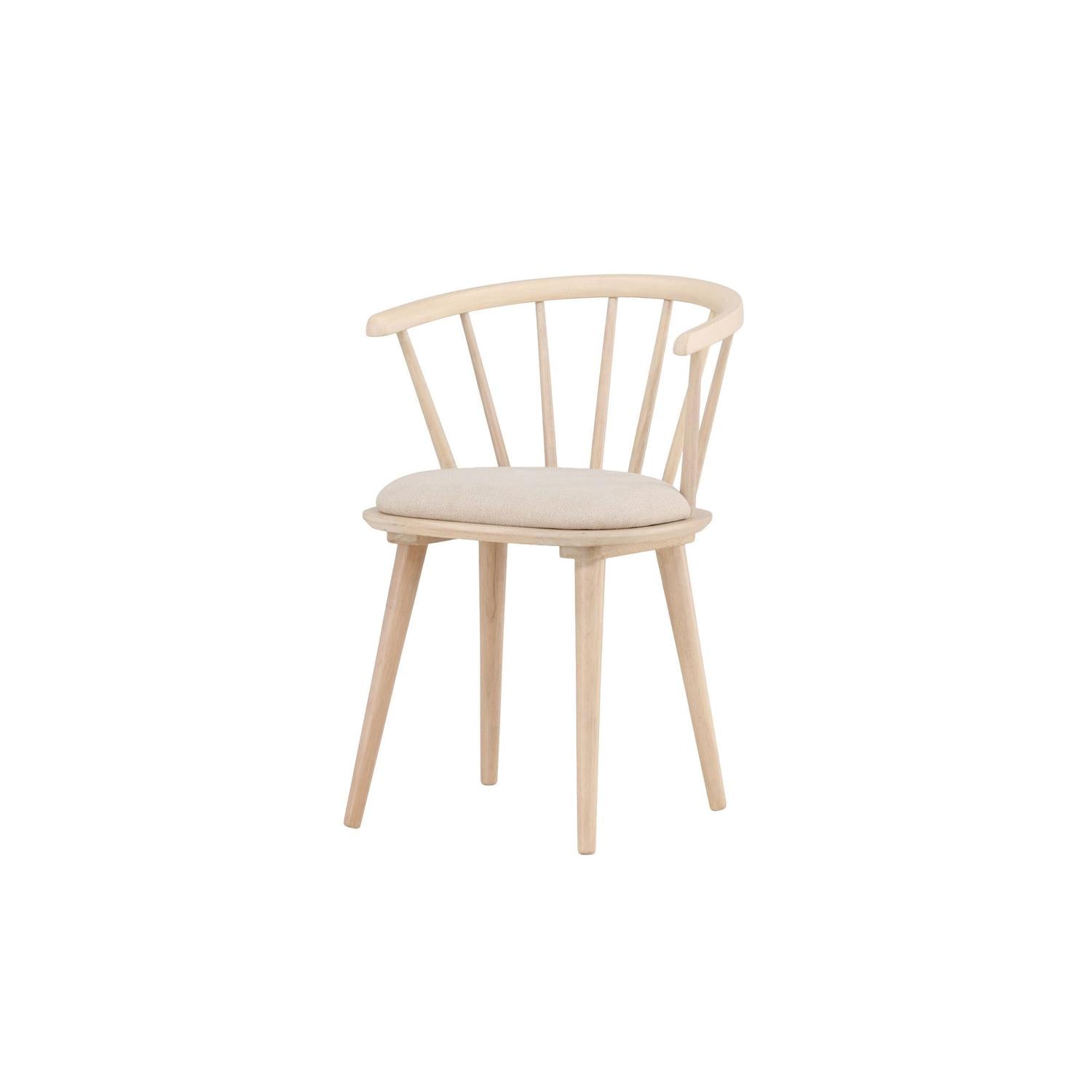 2er-Set Esszimmerstühle Bobby mit Sitzpolster aus Gummibaumholz - Cremeweiß-Holzstühle-Venture Home-le canapé
