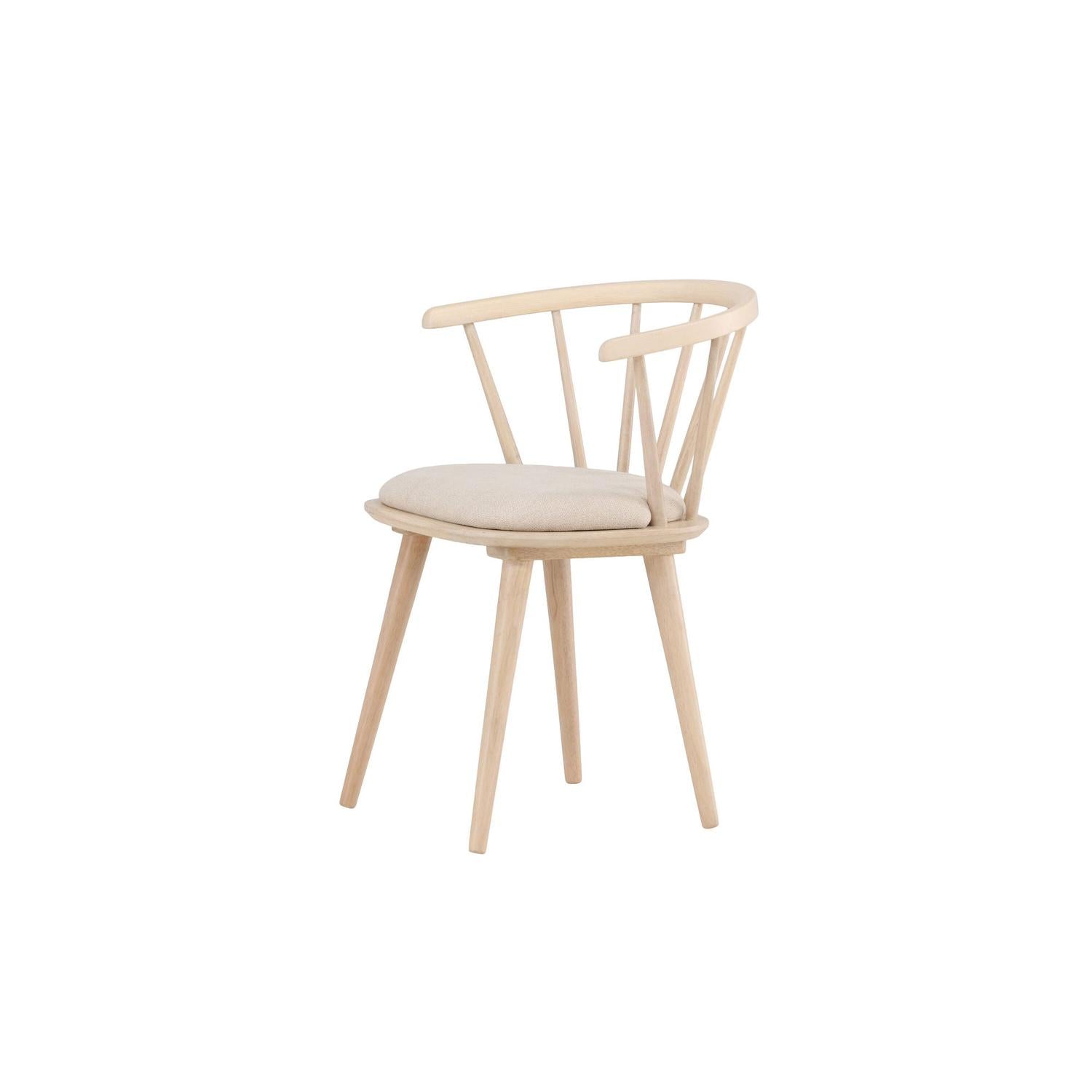 2er-Set Esszimmerstühle Bobby mit Sitzpolster aus Gummibaumholz - Cremeweiß-Holzstühle-Venture Home-le canapé