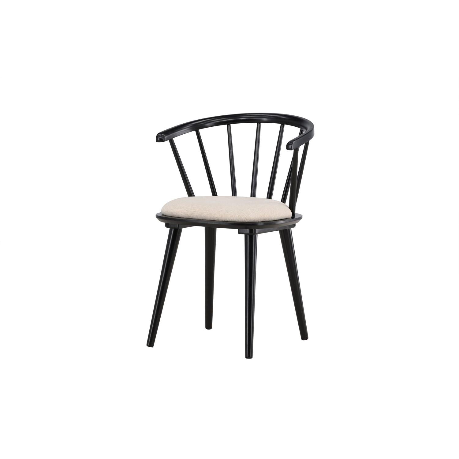 2er-Set Esszimmerstühle Bobby mit Sitzpolster aus Gummibaumholz - Schwarz-Holzstühle-Venture Home-le canapé