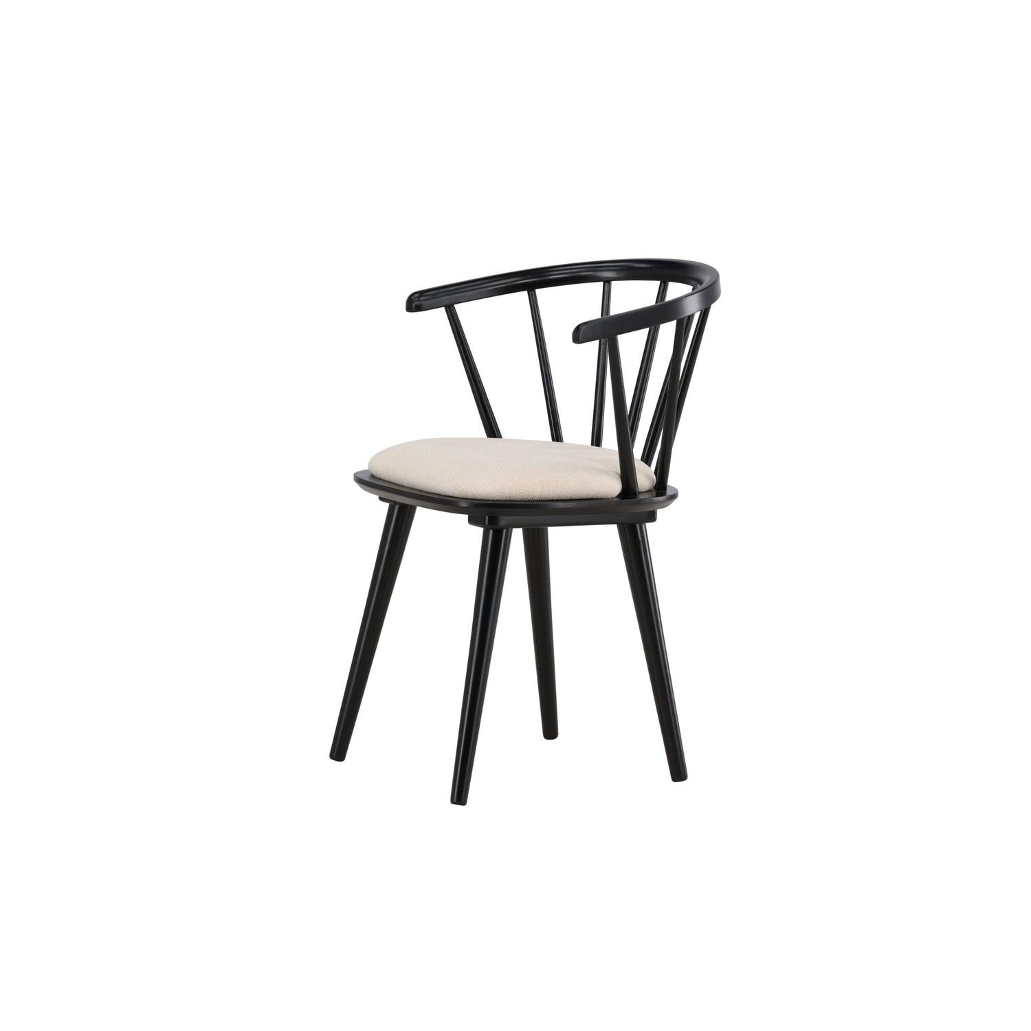 2er-Set Esszimmerstühle Bobby mit Sitzpolster aus Gummibaumholz - Schwarz-Holzstühle-Venture Home-le canapé