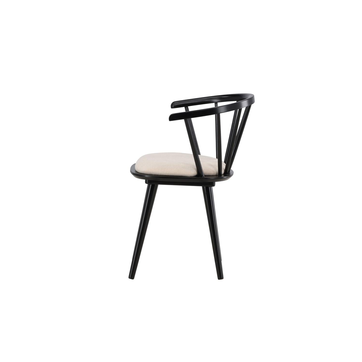 2er-Set Esszimmerstühle Bobby mit Sitzpolster aus Gummibaumholz - Schwarz-Holzstühle-Venture Home-le canapé