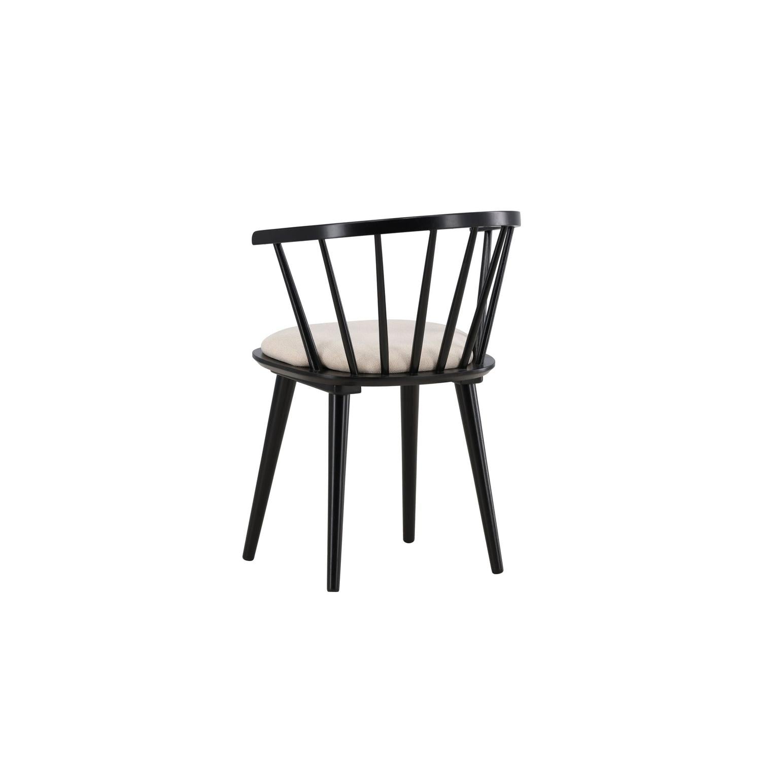 2er-Set Esszimmerstühle Bobby mit Sitzpolster aus Gummibaumholz - Schwarz-Holzstühle-Venture Home-le canapé