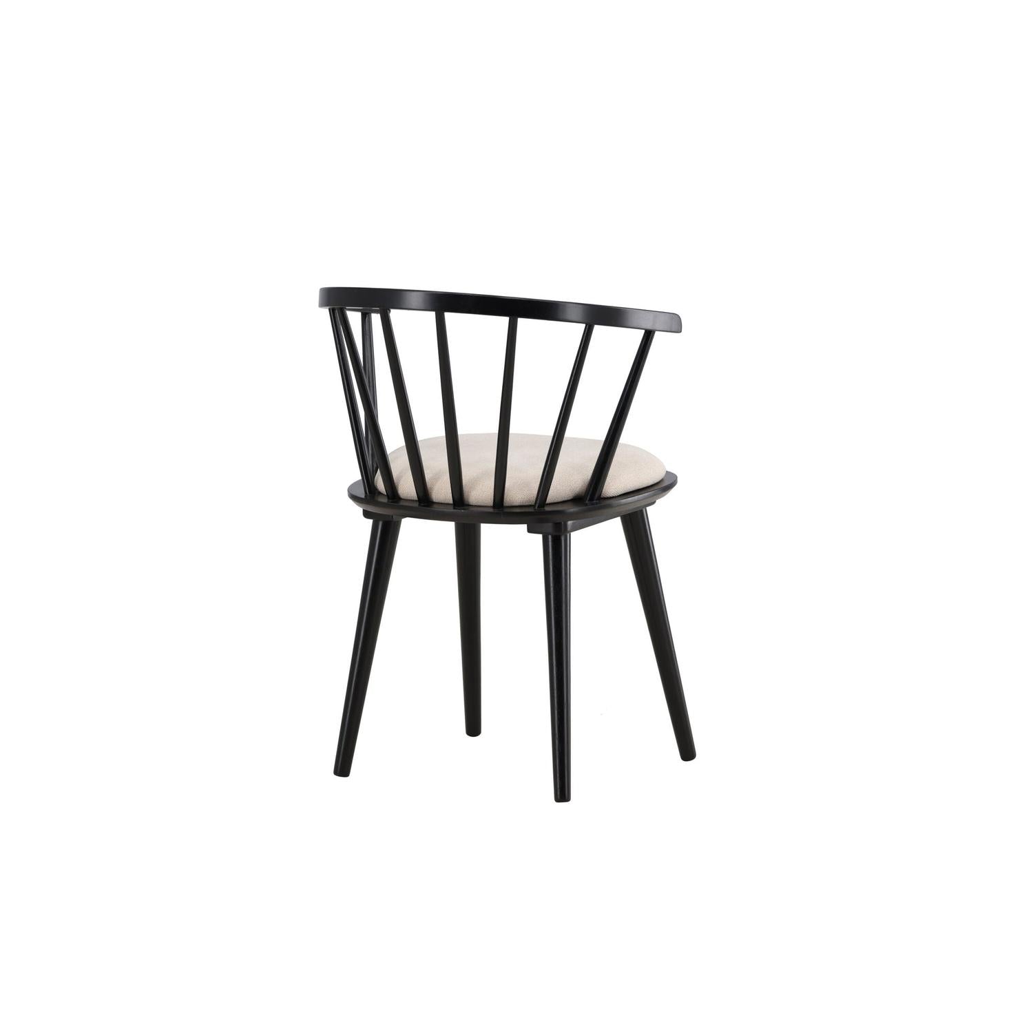 2er-Set Esszimmerstühle Bobby mit Sitzpolster aus Gummibaumholz - Schwarz-Holzstühle-Venture Home-le canapé