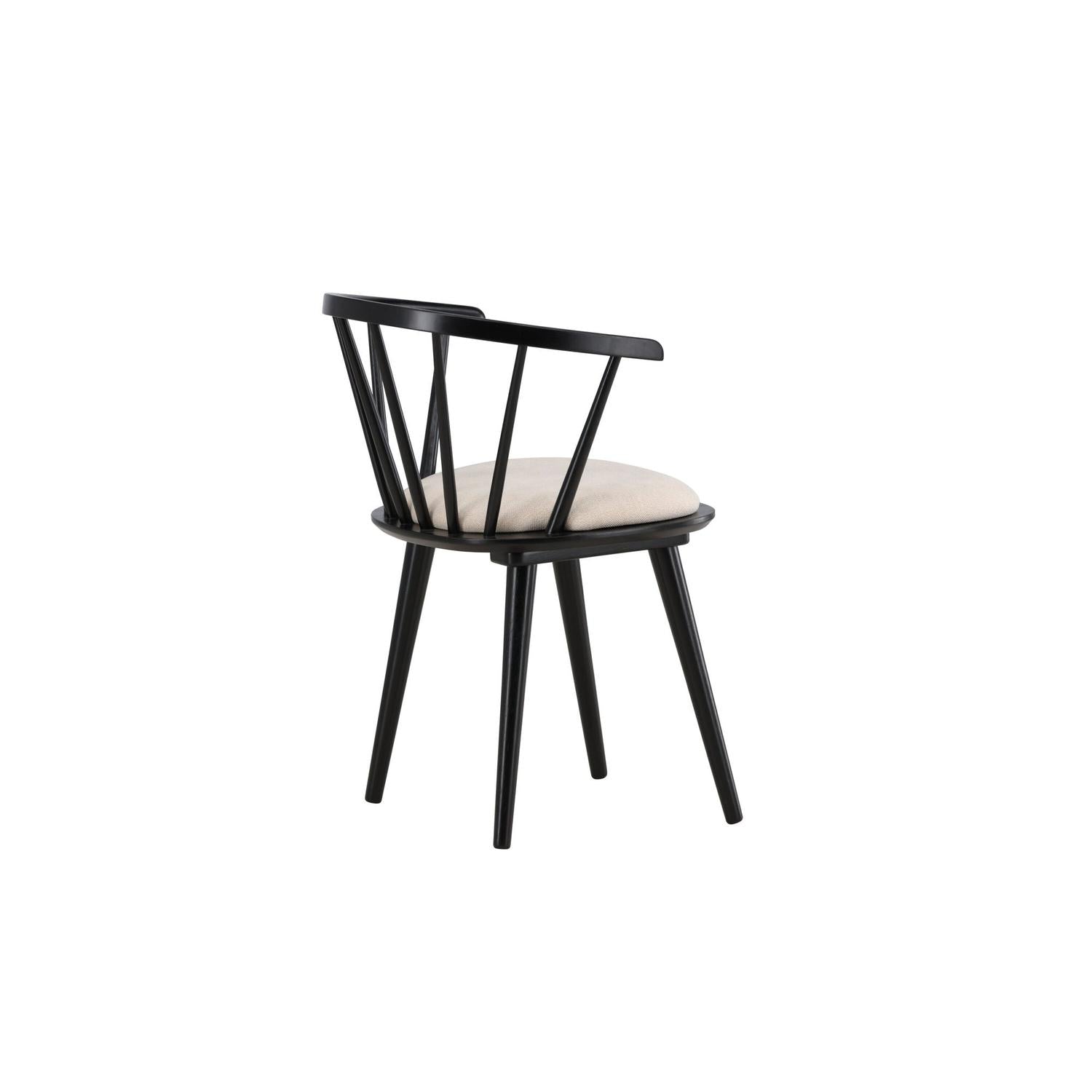2er-Set Esszimmerstühle Bobby mit Sitzpolster aus Gummibaumholz - Schwarz-Holzstühle-Venture Home-le canapé