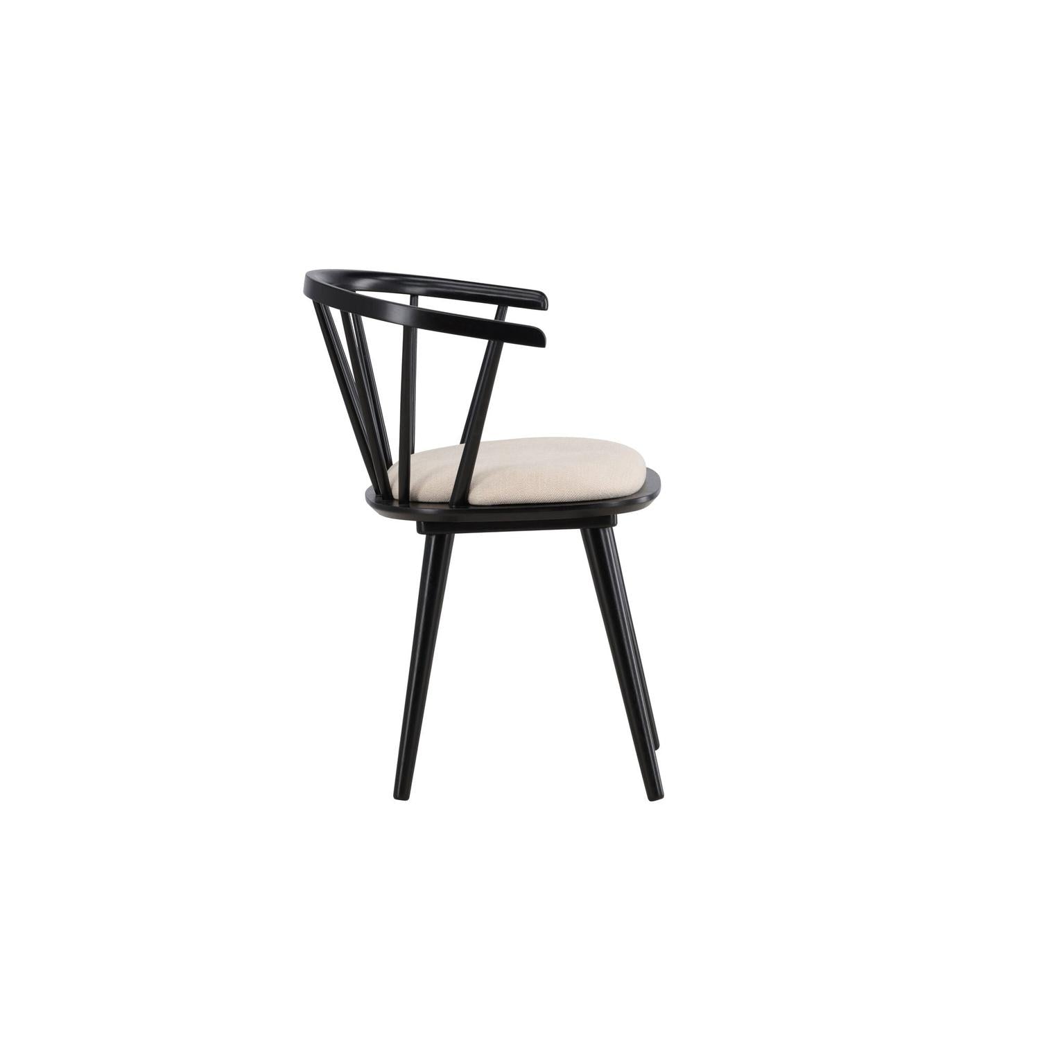 2er-Set Esszimmerstühle Bobby mit Sitzpolster aus Gummibaumholz - Schwarz-Holzstühle-Venture Home-le canapé