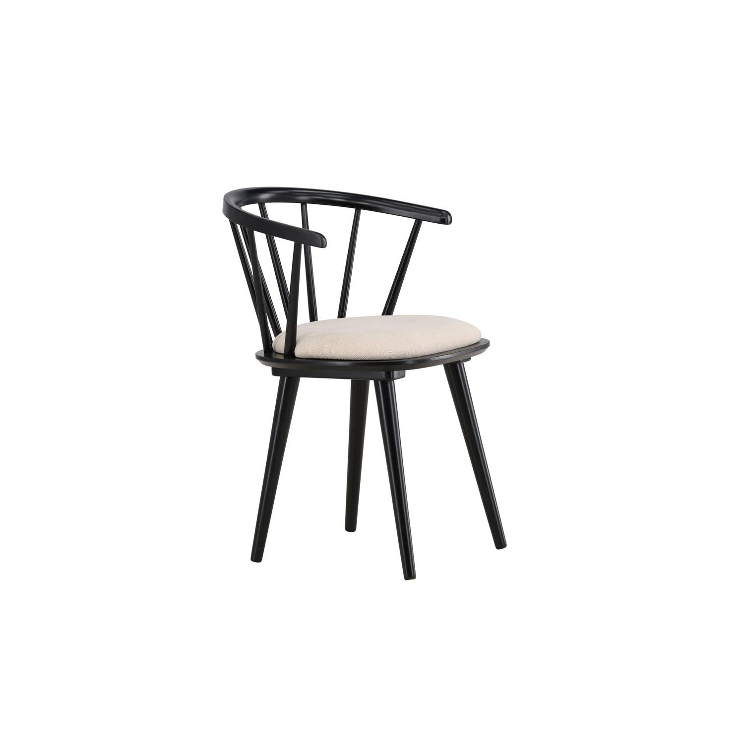 2er-Set Esszimmerstühle Bobby mit Sitzpolster aus Gummibaumholz - Schwarz-Holzstühle-Venture Home-le canapé