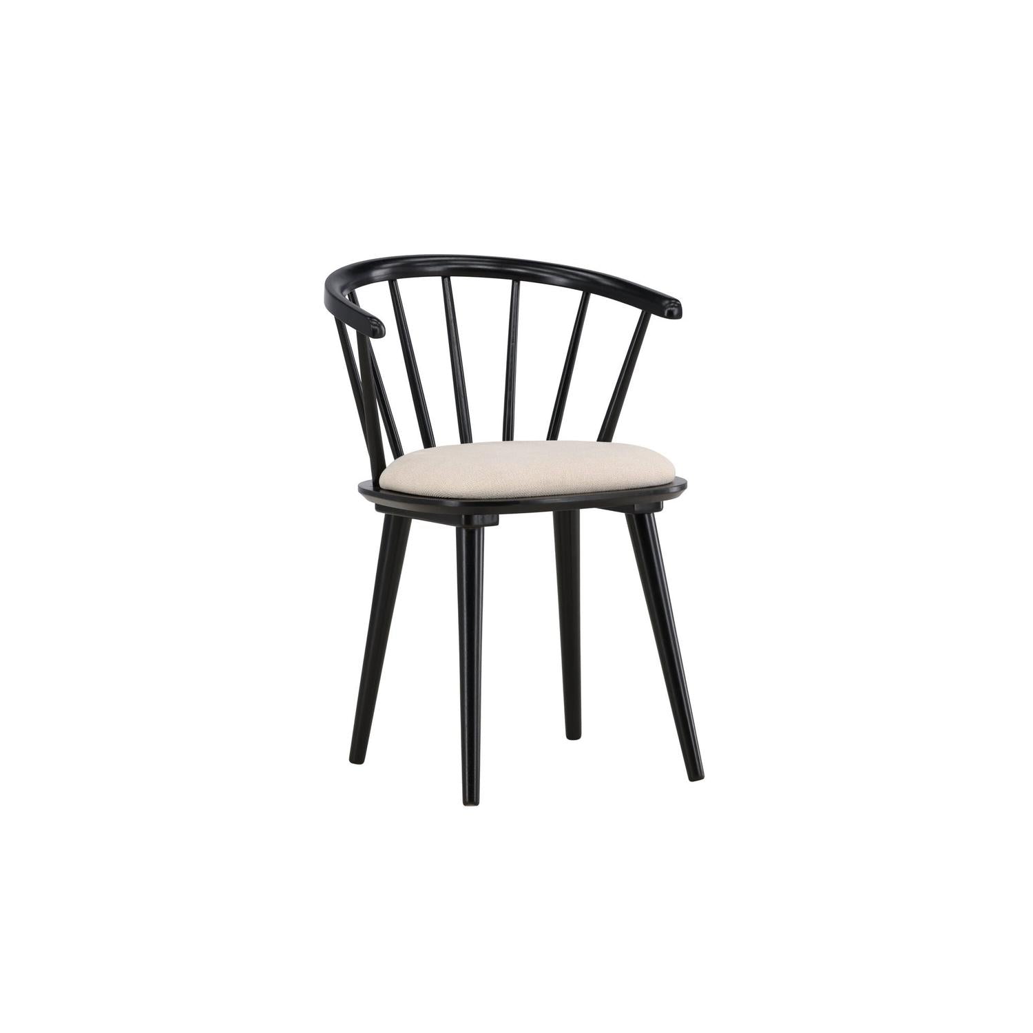 2er-Set Esszimmerstühle Bobby mit Sitzpolster aus Gummibaumholz - Schwarz-Holzstühle-Venture Home-le canapé