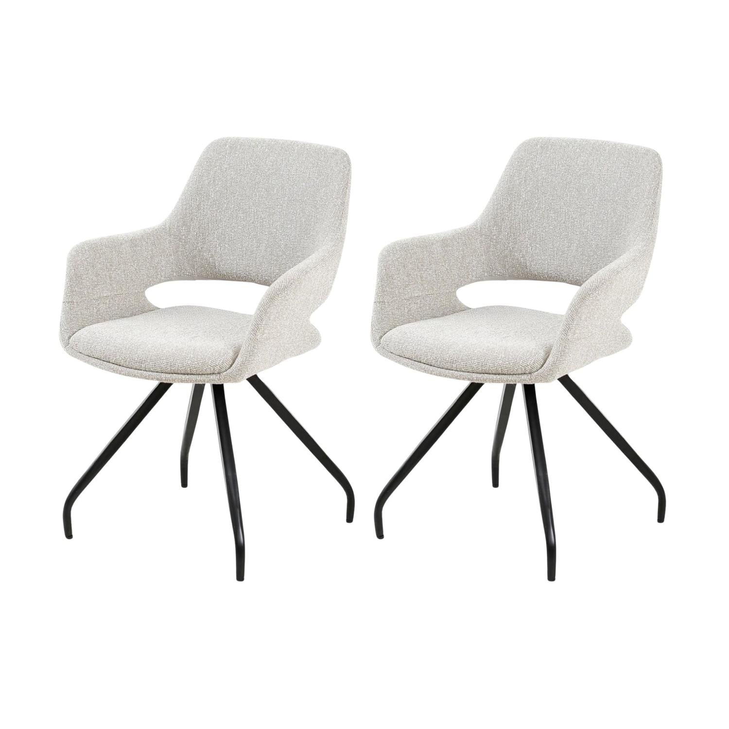 2er-Set Esszimmerstühle Capp - Beige-Esszimmerstühle-Livingfurn-le canapé