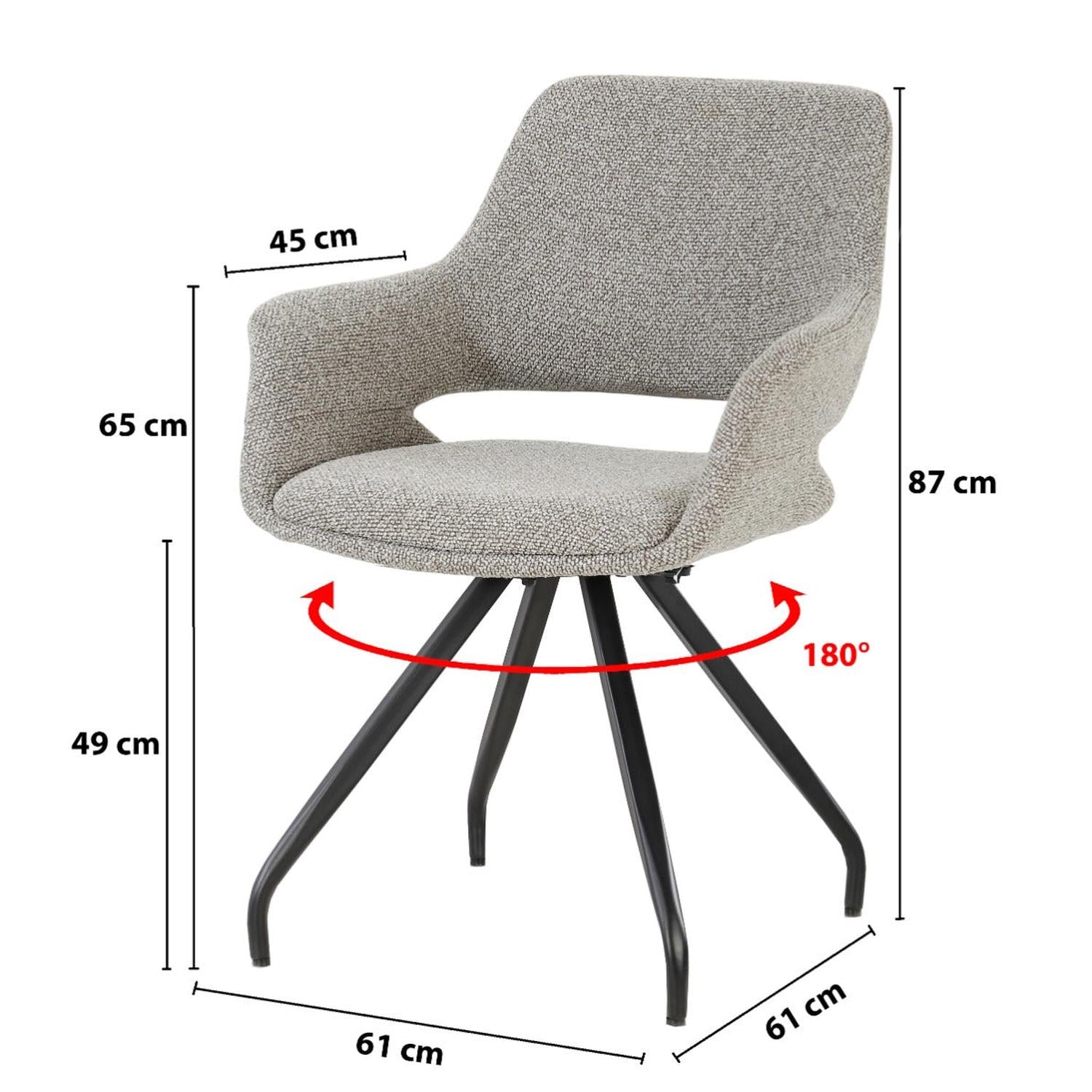 2er-Set Esszimmerstühle Capp - Grau-Esszimmerstühle-Livingfurn-le canapé