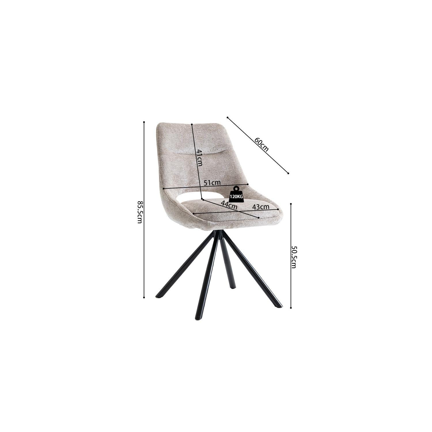 2er-Set Esszimmerstühle Dante - Beige-Esszimmerstuhl-Rousseau-le canapé