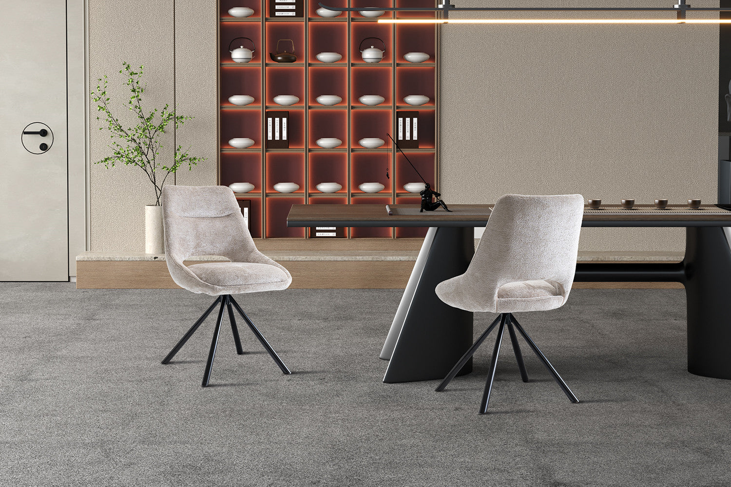 2er-Set Esszimmerstühle Dante - Beige-Esszimmerstuhl-Rousseau-le canapé