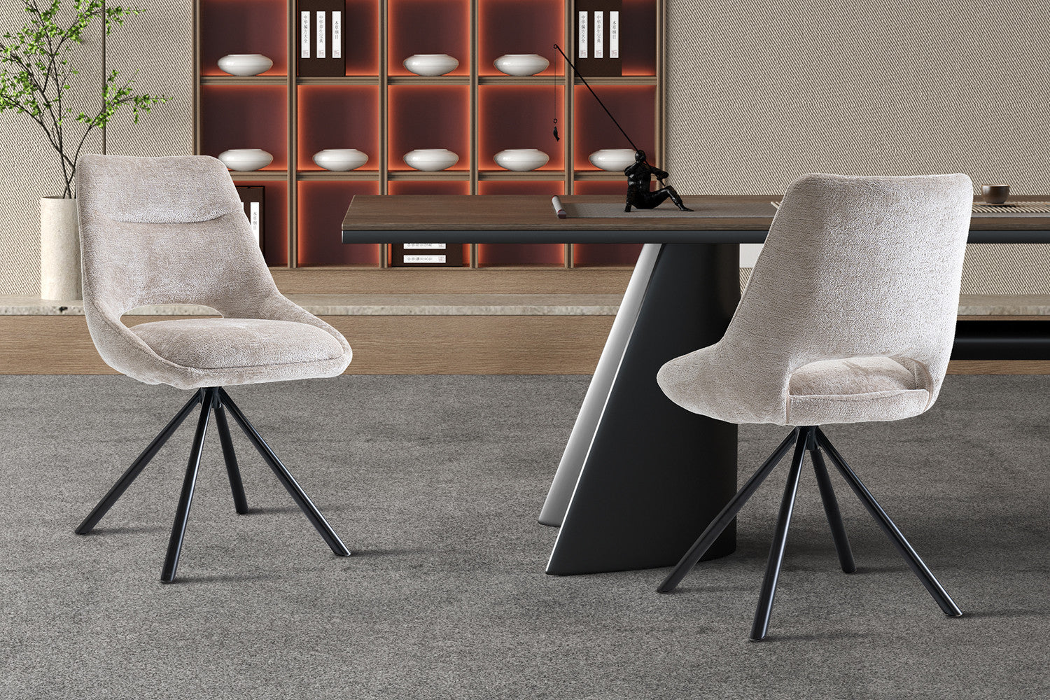 2er-Set Esszimmerstühle Dante - Beige-Esszimmerstuhl-Rousseau-le canapé