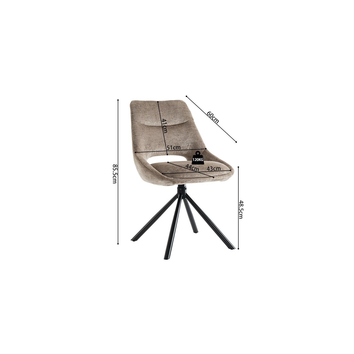 2er-Set Esszimmerstühle Dante - Taupe-Esszimmerstuhl-Rousseau-le canapé