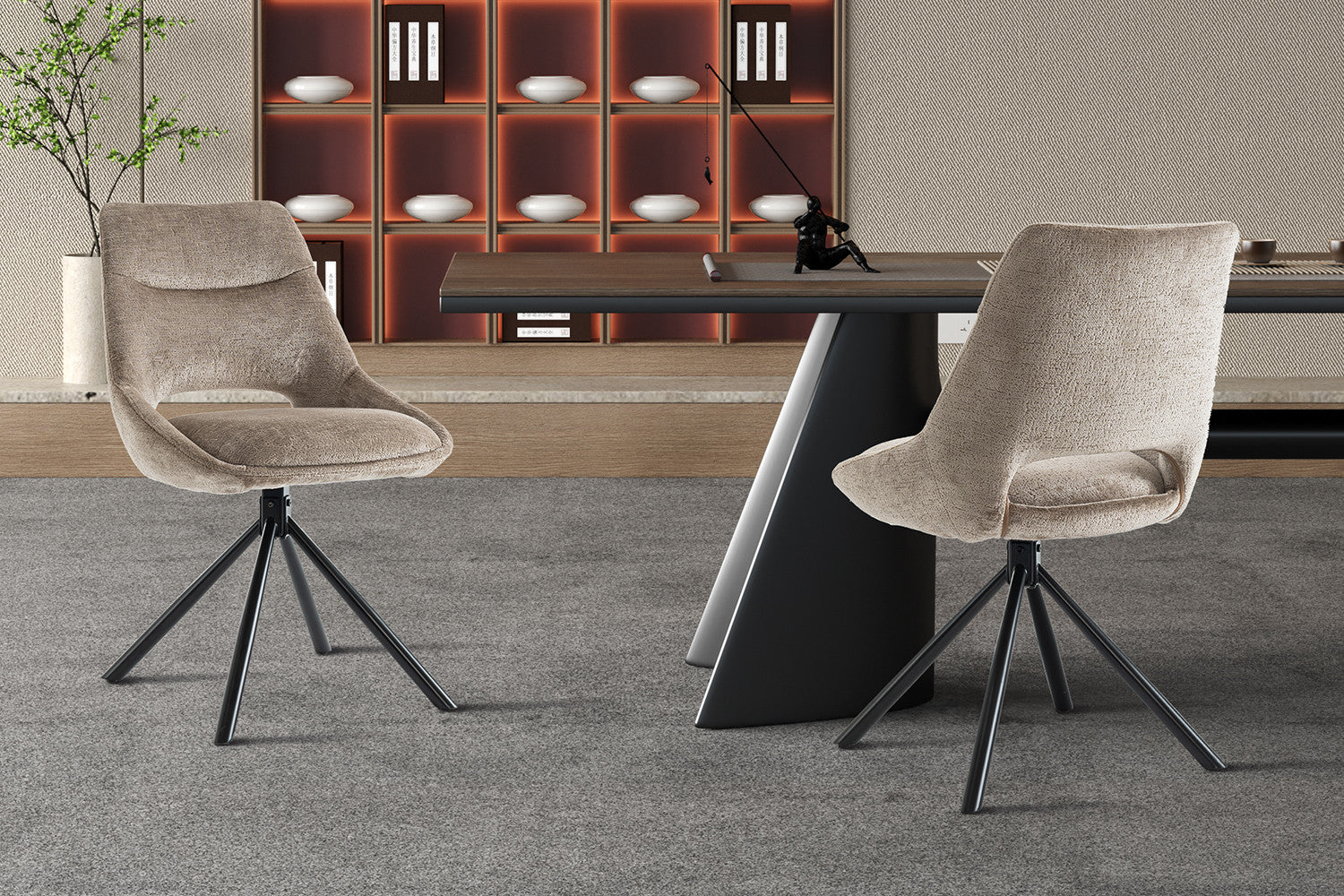 2er-Set Esszimmerstühle Dante - Taupe-Esszimmerstuhl-Rousseau-le canapé